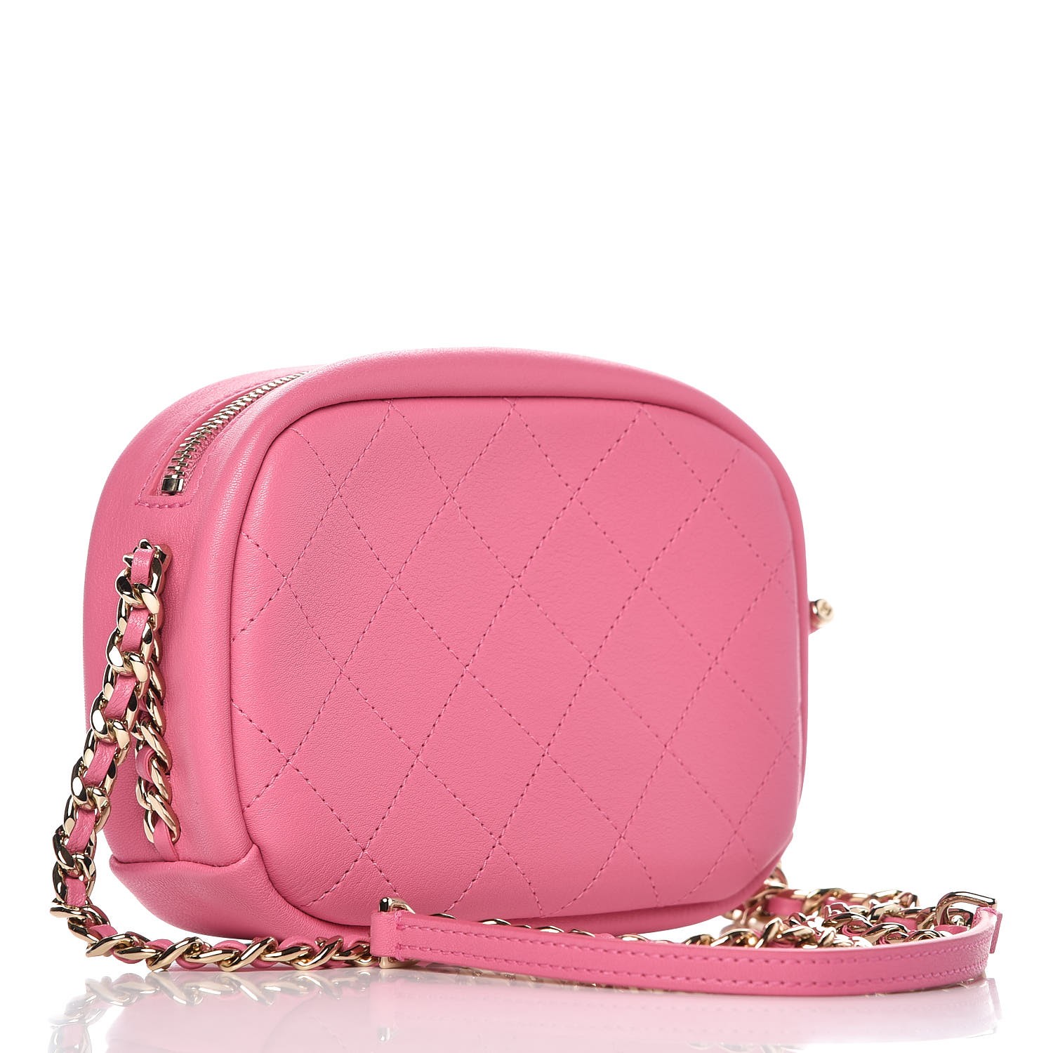 CHANEL Goatskin Small Casual Trip Camera Case Pink 323157