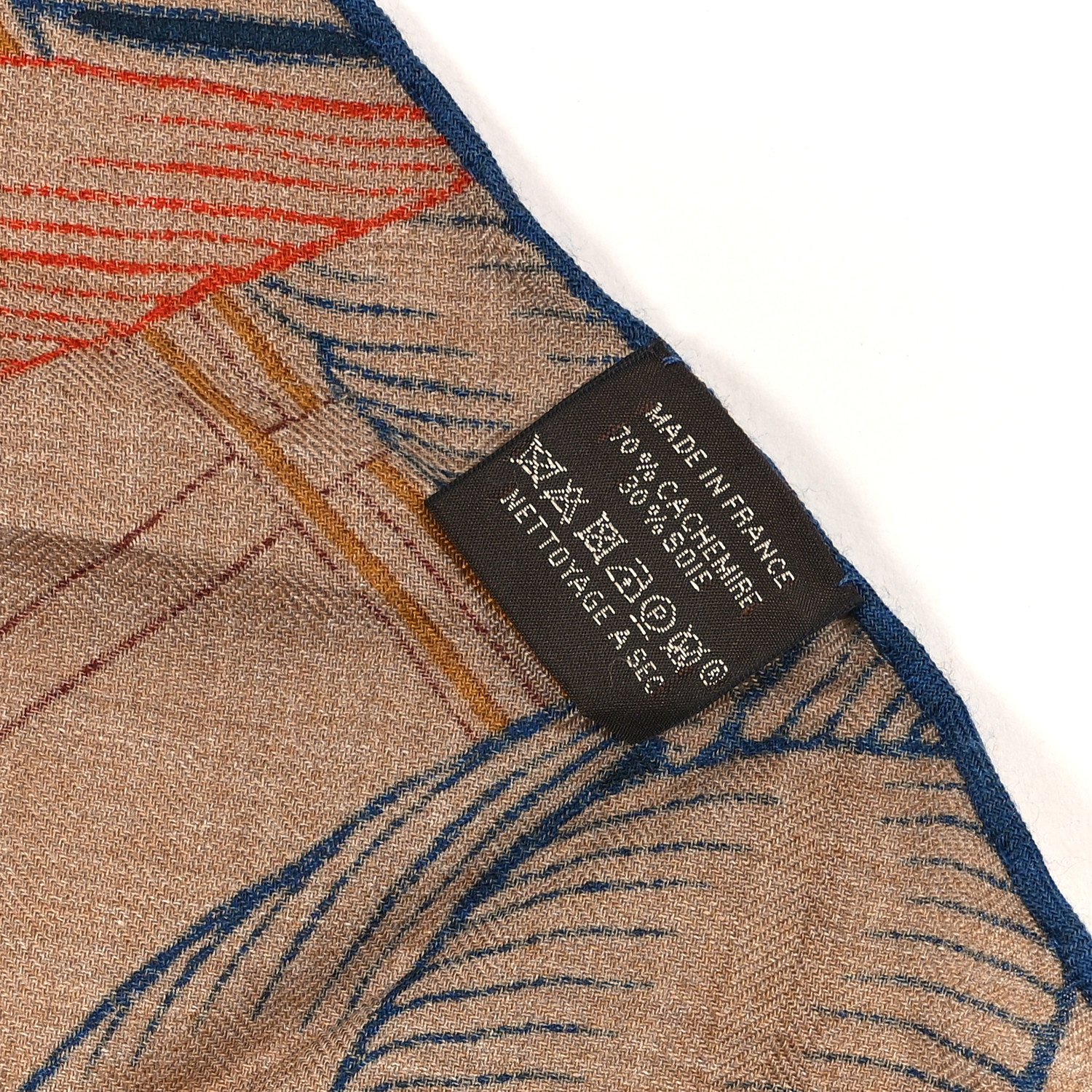 HERMES Cashmere Silk Masan & Masan Giant Triangle Scarf