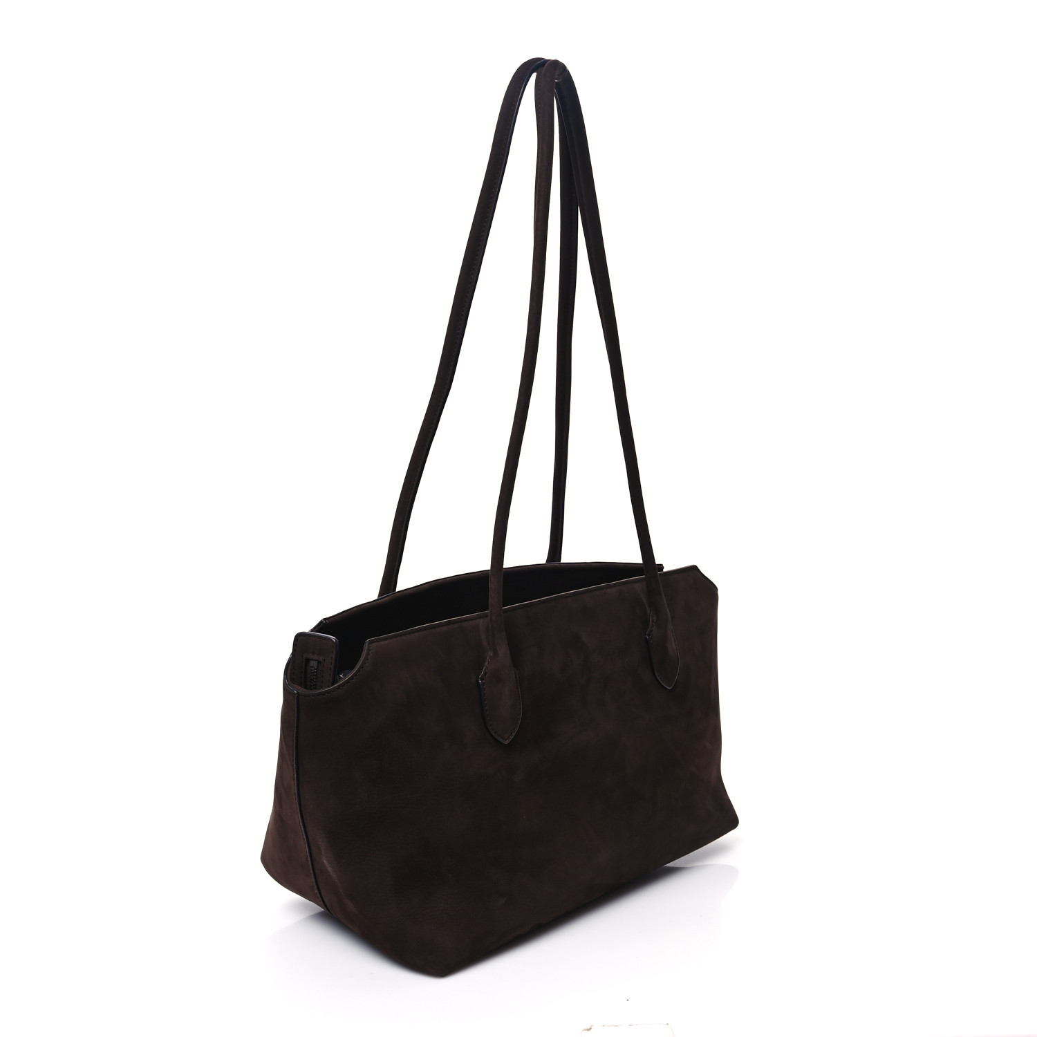 The Row Terrasse ヌバック ショルダーバッグ Dark Mocha 本革製 0ecde14220596784ec7919ca25f7a9
