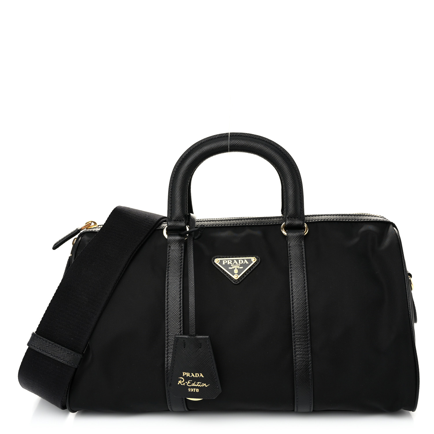 ハンドバッグ Prada Black Nylon And Leather Re-Edition 1978 Handbag Black Prada Re-Edition 1978 large Re-Nylon and Saffiano