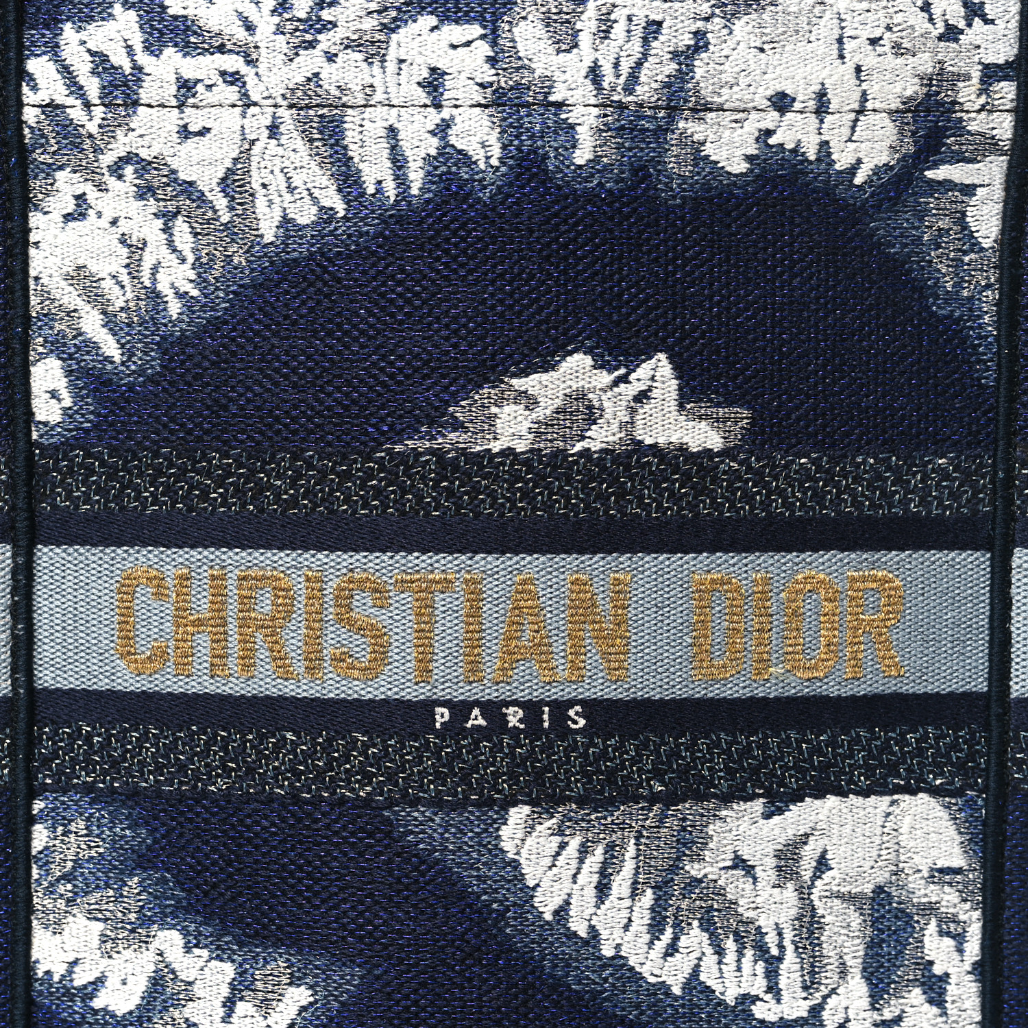 CHRISTIAN DIOR Canvas Embroidered Tie Dye Vertical Book Tote