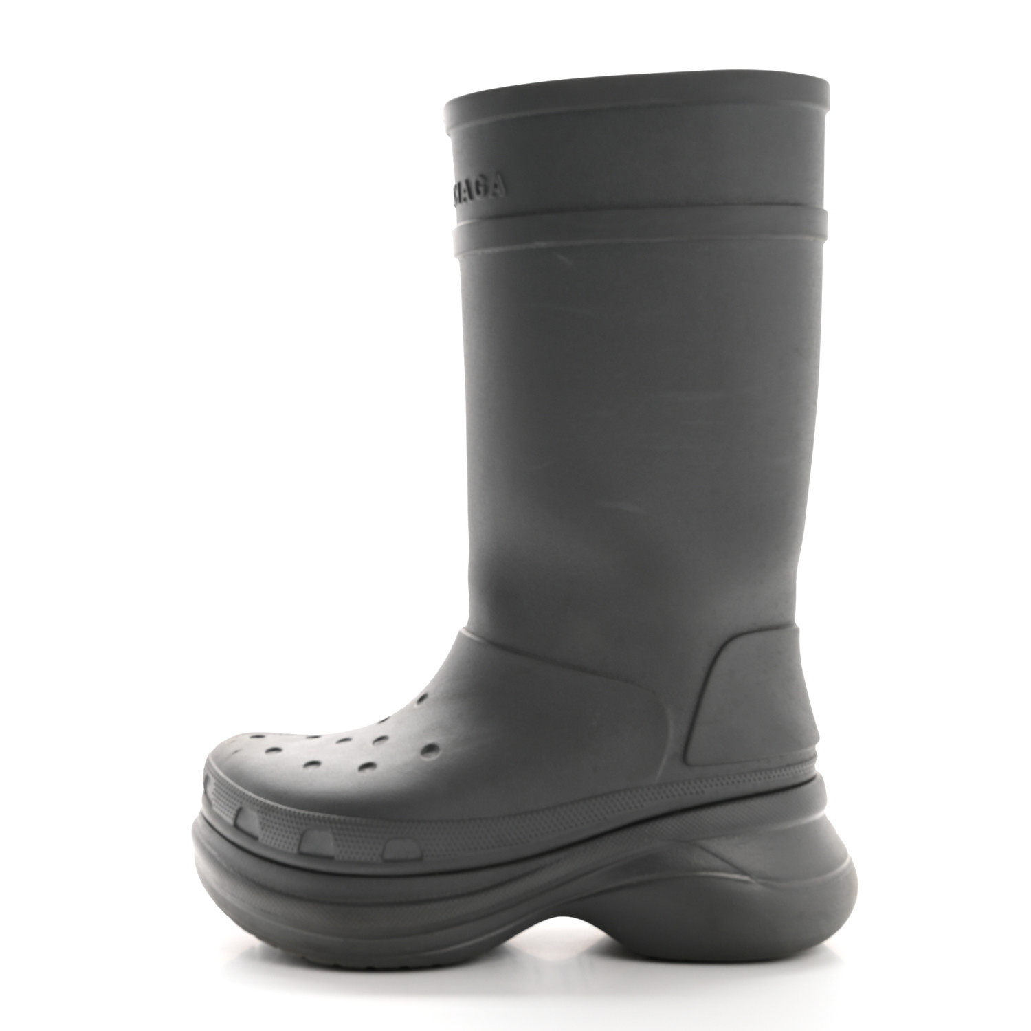 BALENCIAGA X CROCS Rubber Womens Rain Boots 41 Grafite