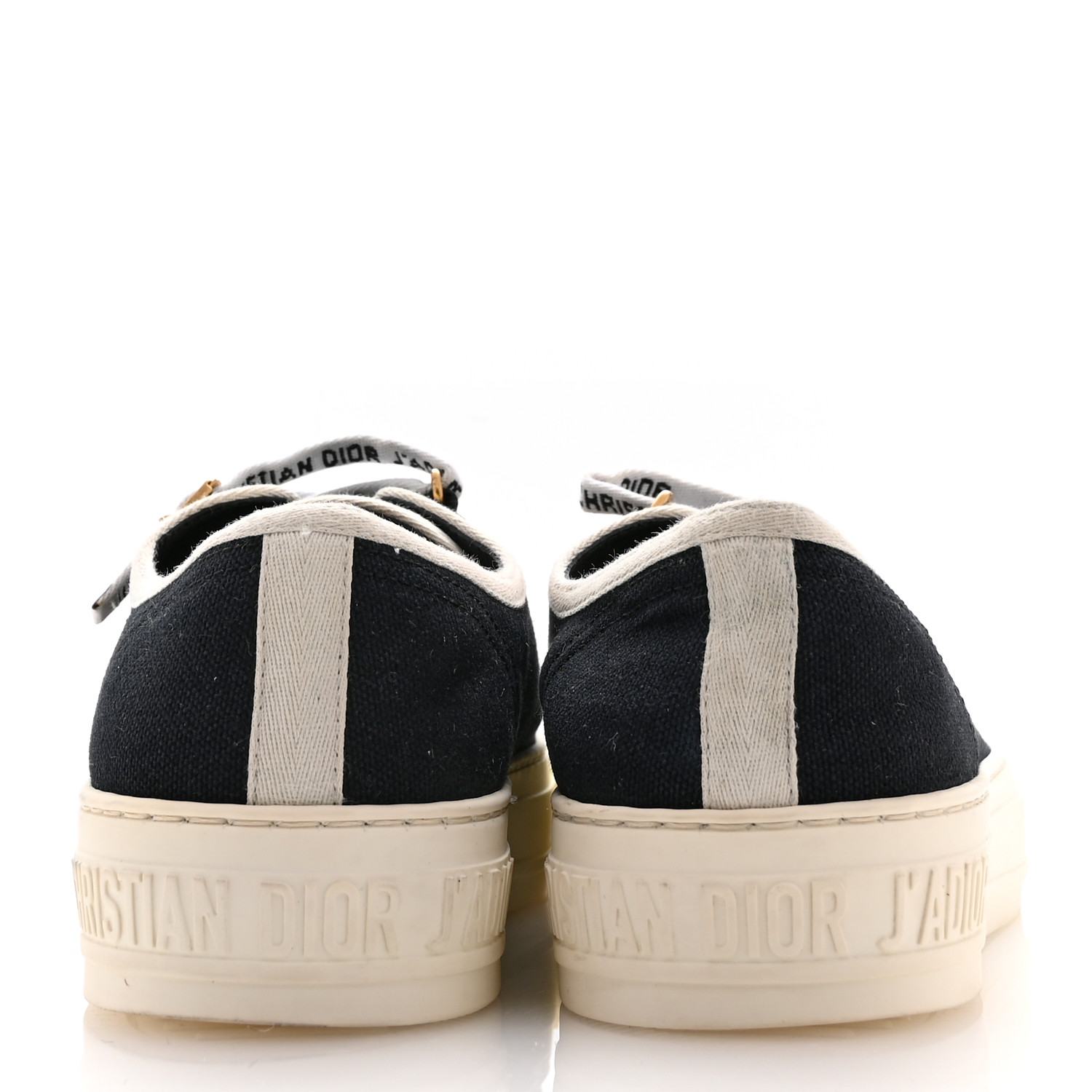 CHRISTIAN DIOR Canvas Walk'N'Dior Low Top Sneakers 36 Black