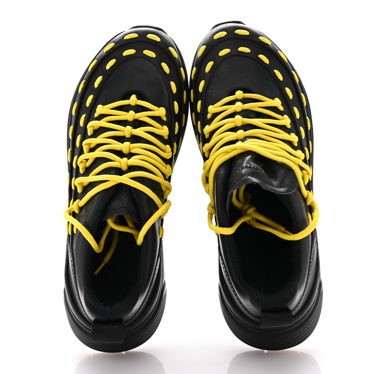 BOTTEGA VENETA Calfskin Speedster Sneakers 43 Black Yellow