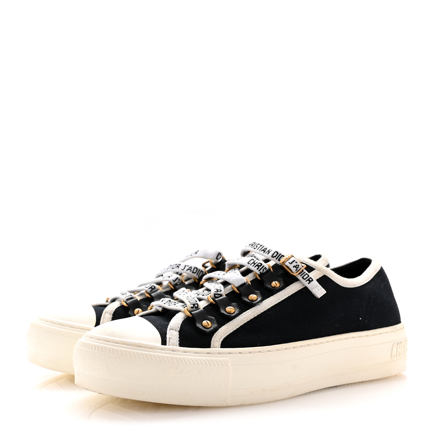 専用　Christian Dior ⭐︎スニーカー36 Walk’n Dior CHRISTIAN DIOR Canvas Walk'N'Dior Low Top Sneakers 36 Black