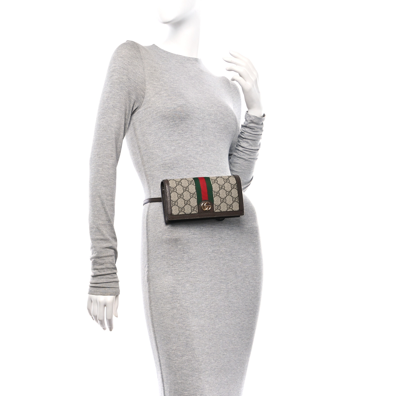 【GUCCI 】GG Supreme Wallet Belt Bag BEIGE EBONY GUCCI GG Supreme Monogram Web Ophidia Utility Belt Bag 85 34