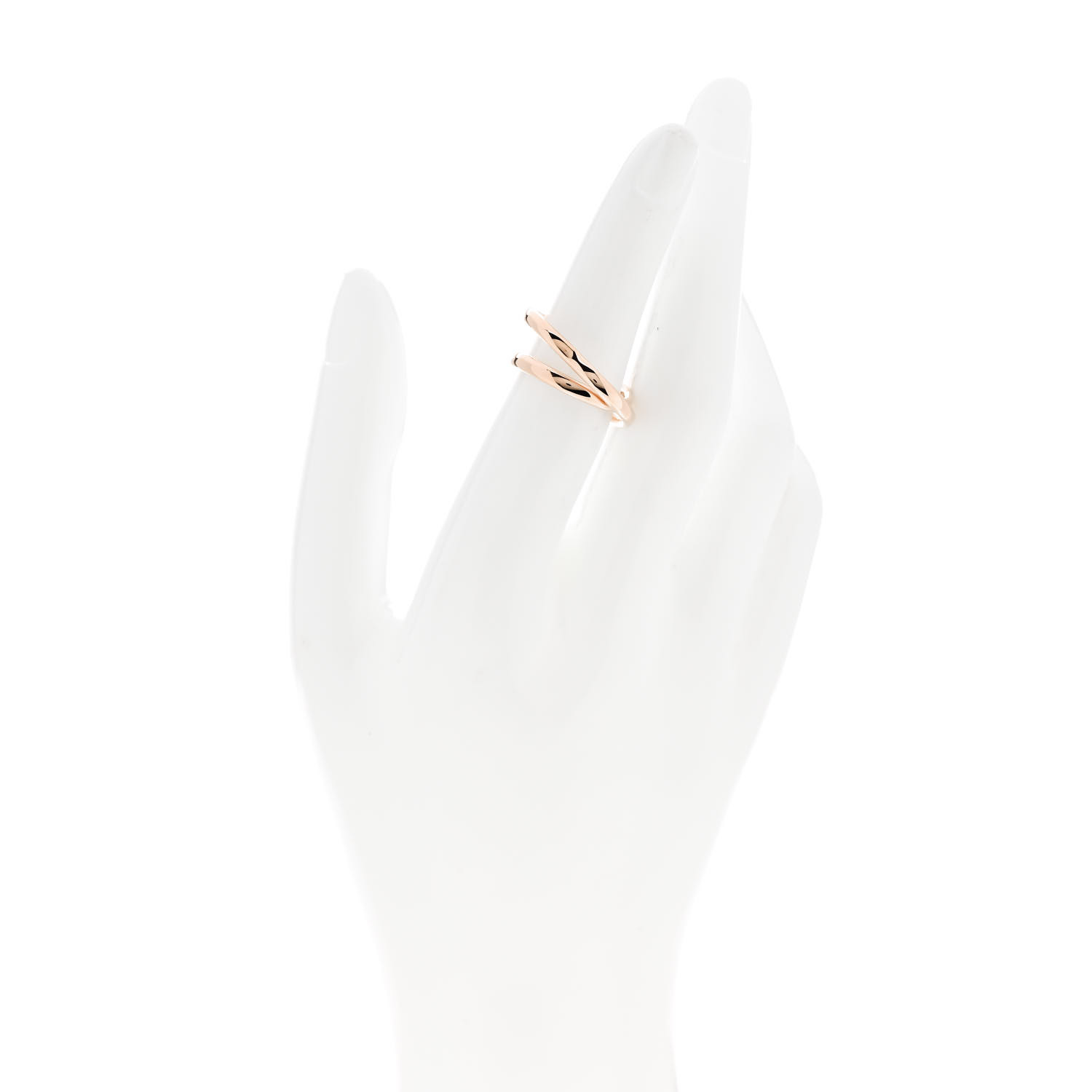 HERMES 18K Rose Gold MM Vertige Coeur Ring 52 6 1324064