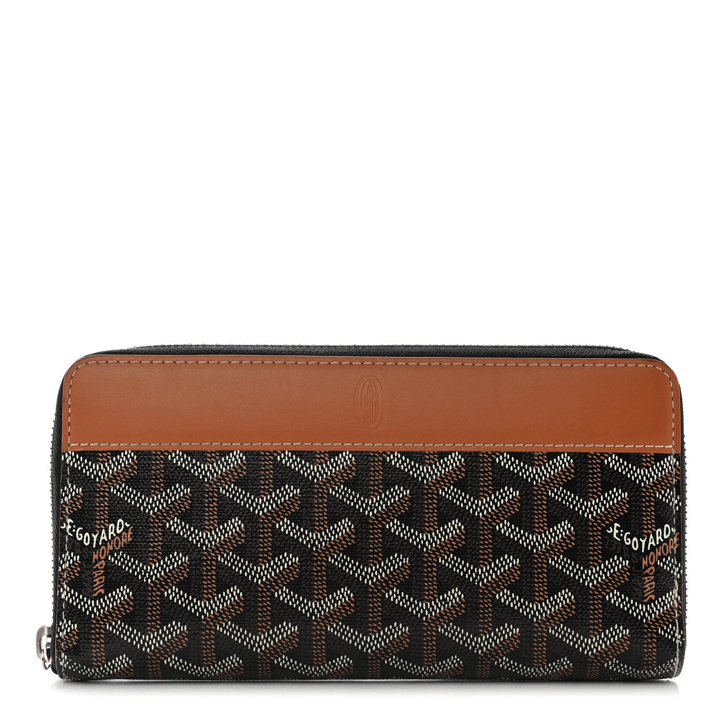 GOYARD Goyardine Matignon Zip Around GM Wallet Black Gold
