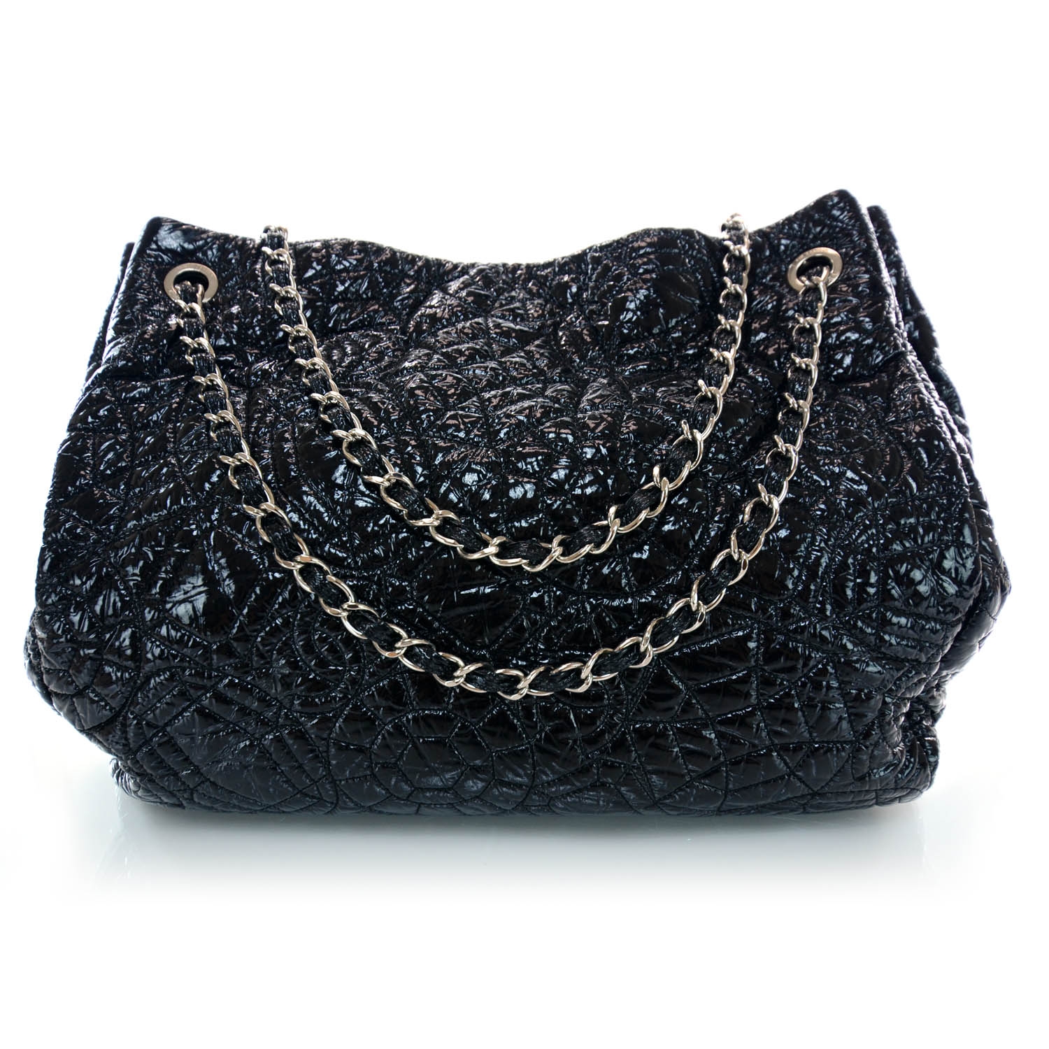 CHANEL Vinyl Graphic Edge Tote Black 38118 | FASHIONPHILE