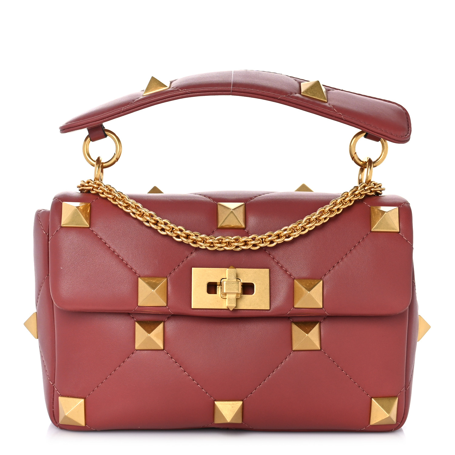 VALENTINO GARAVANI Nappa Medium Roman Stud Shoulder Bag