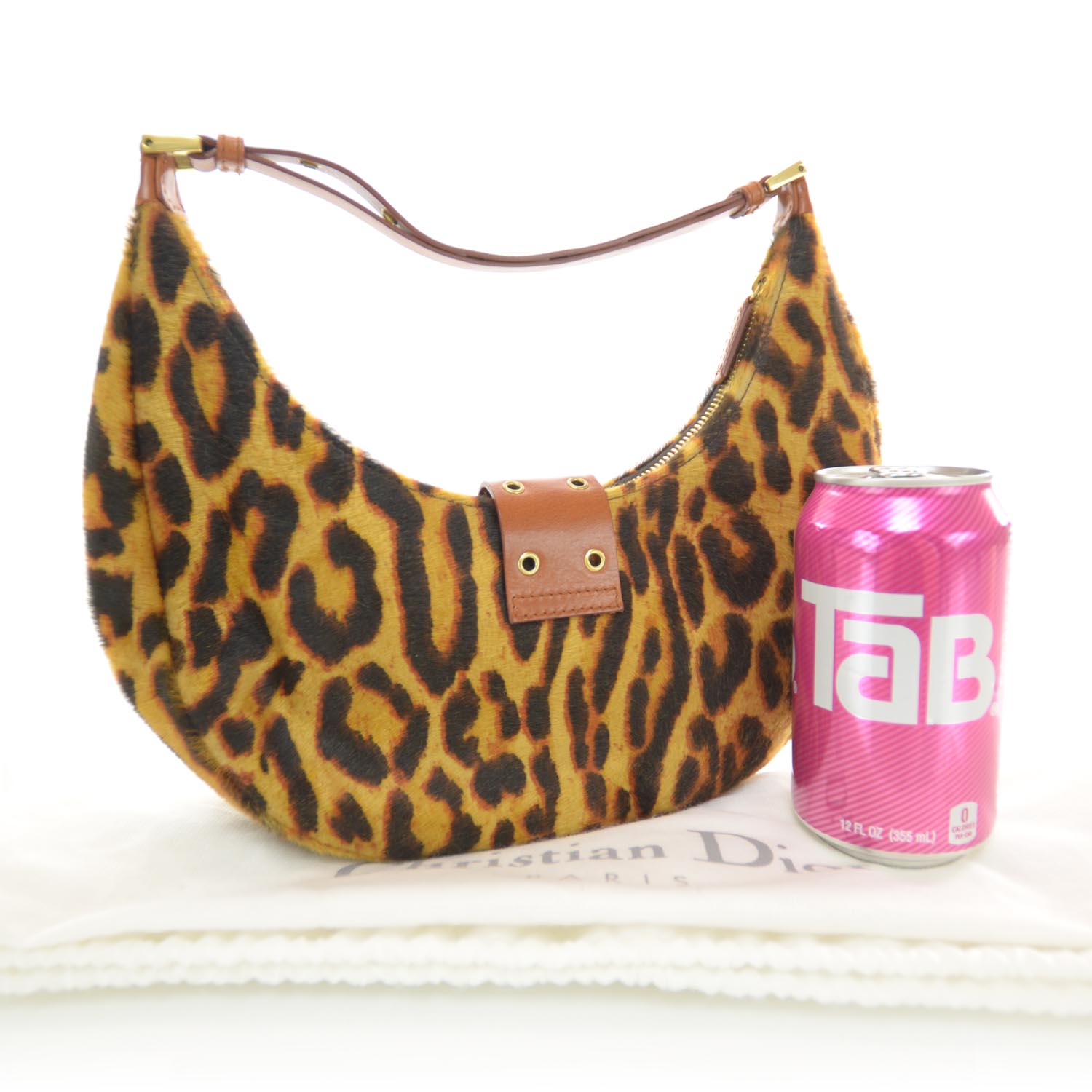 CHRISTIAN DIOR Pony Hair Leopard Street Chic Hobo 34973