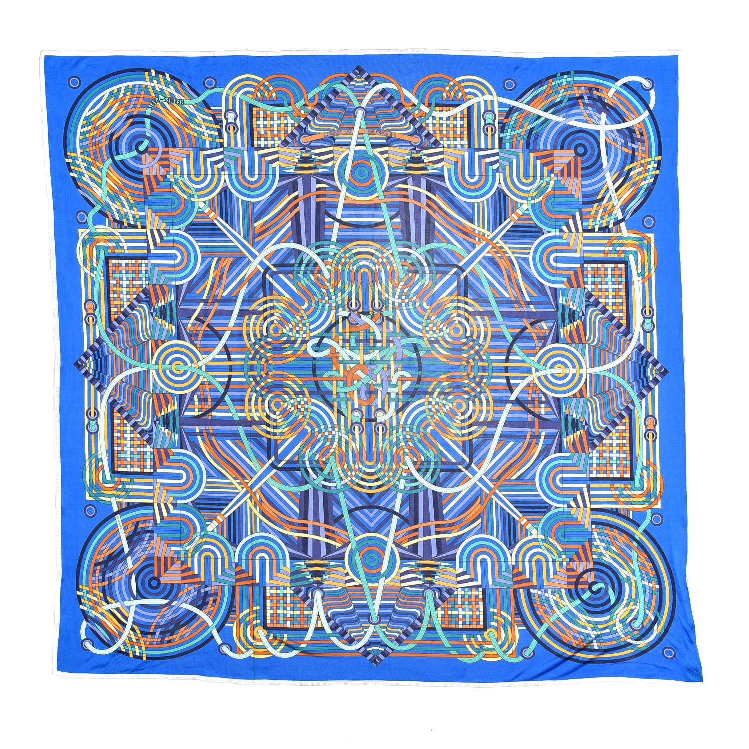 HERMES カレ90 LA FABRIQUE DES RUBANS HERMES Summer Twill Silk La Fabrique des Rubans Scarf 90