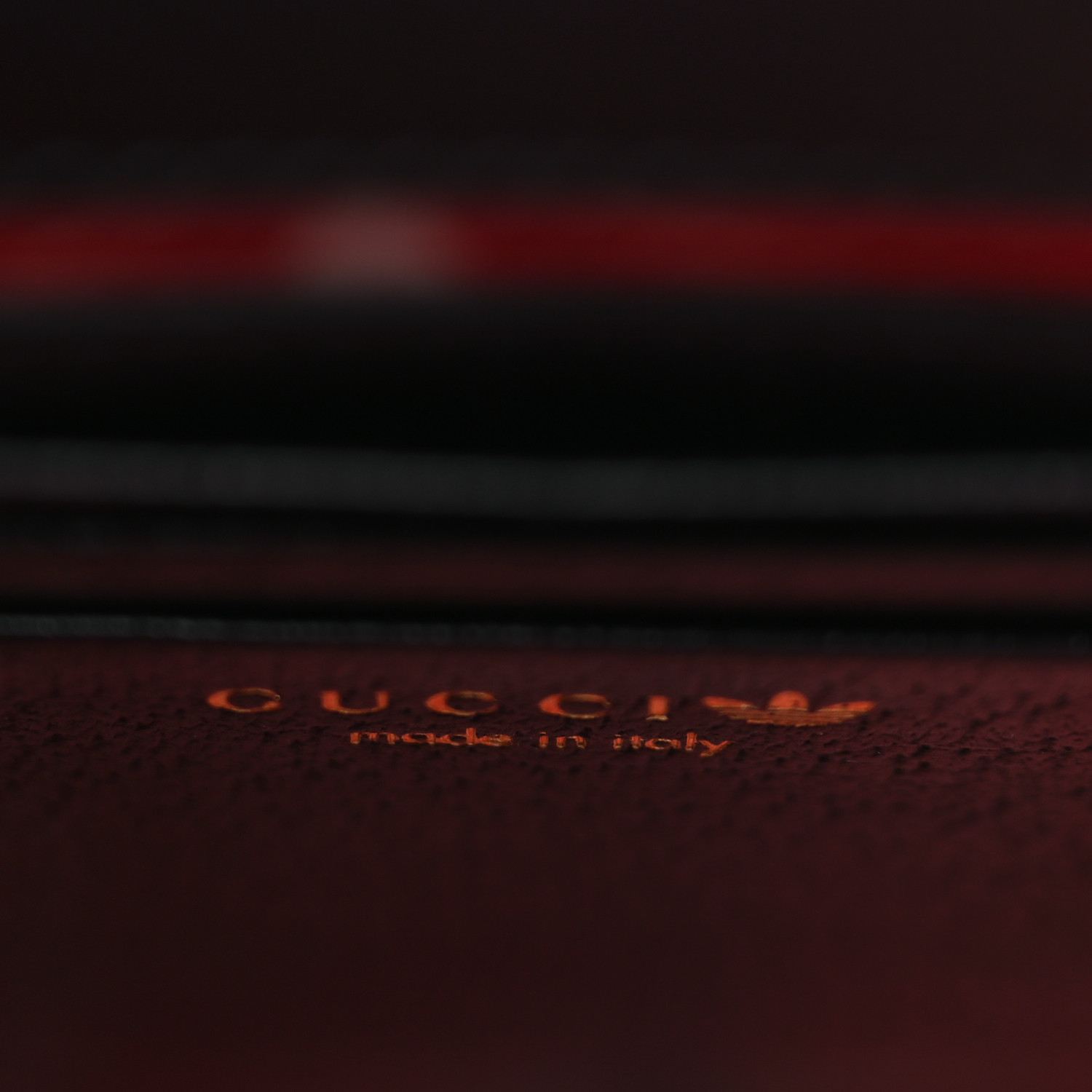 GUCCI X ADIDAS Textured Dollar Calfskin Trefoil Embossed
