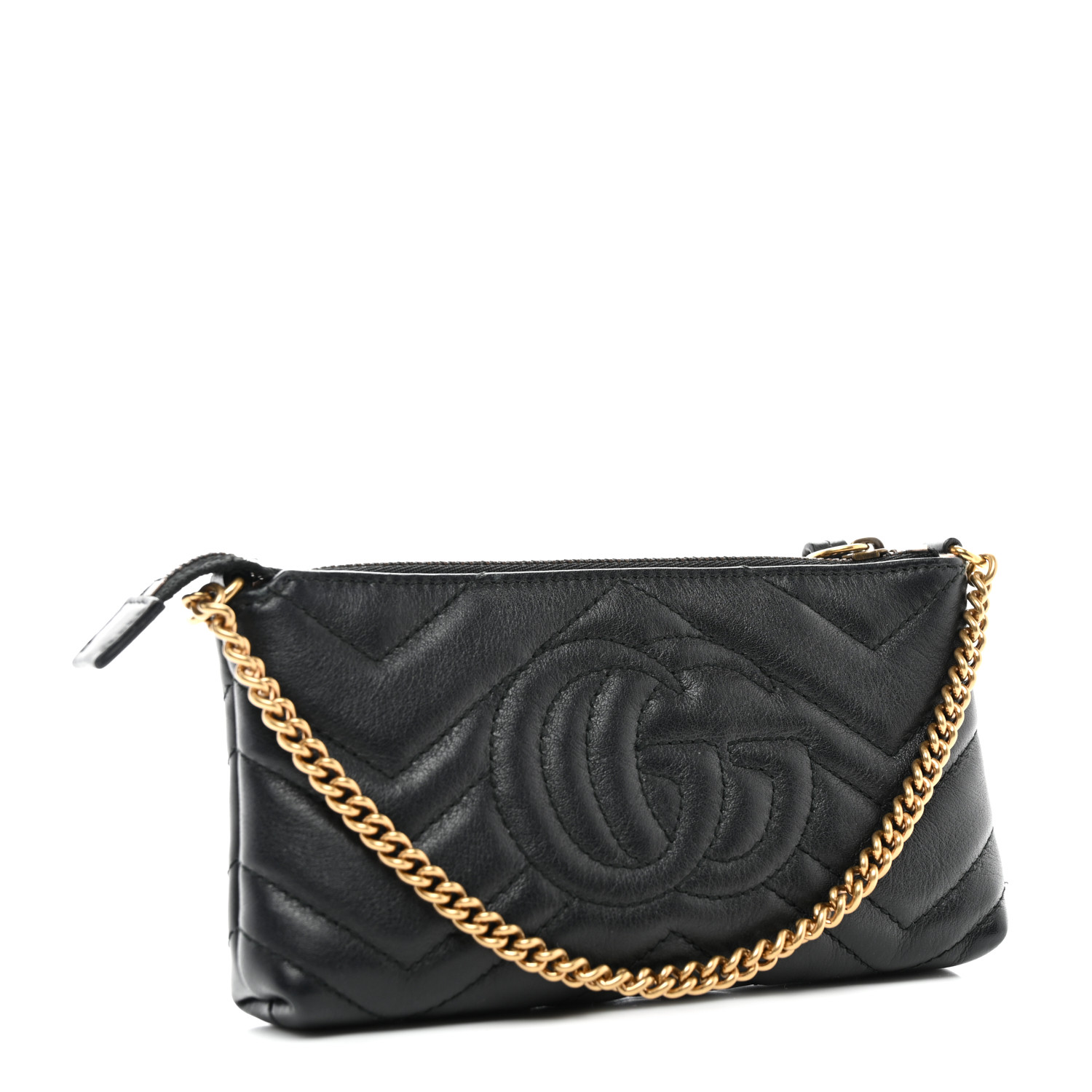 【GUCCI】GG MARMONT MATELASSE CHAIN MINI BAG GUCCI Calfskin Matelasse Mini GG Marmont Chain Bag Black