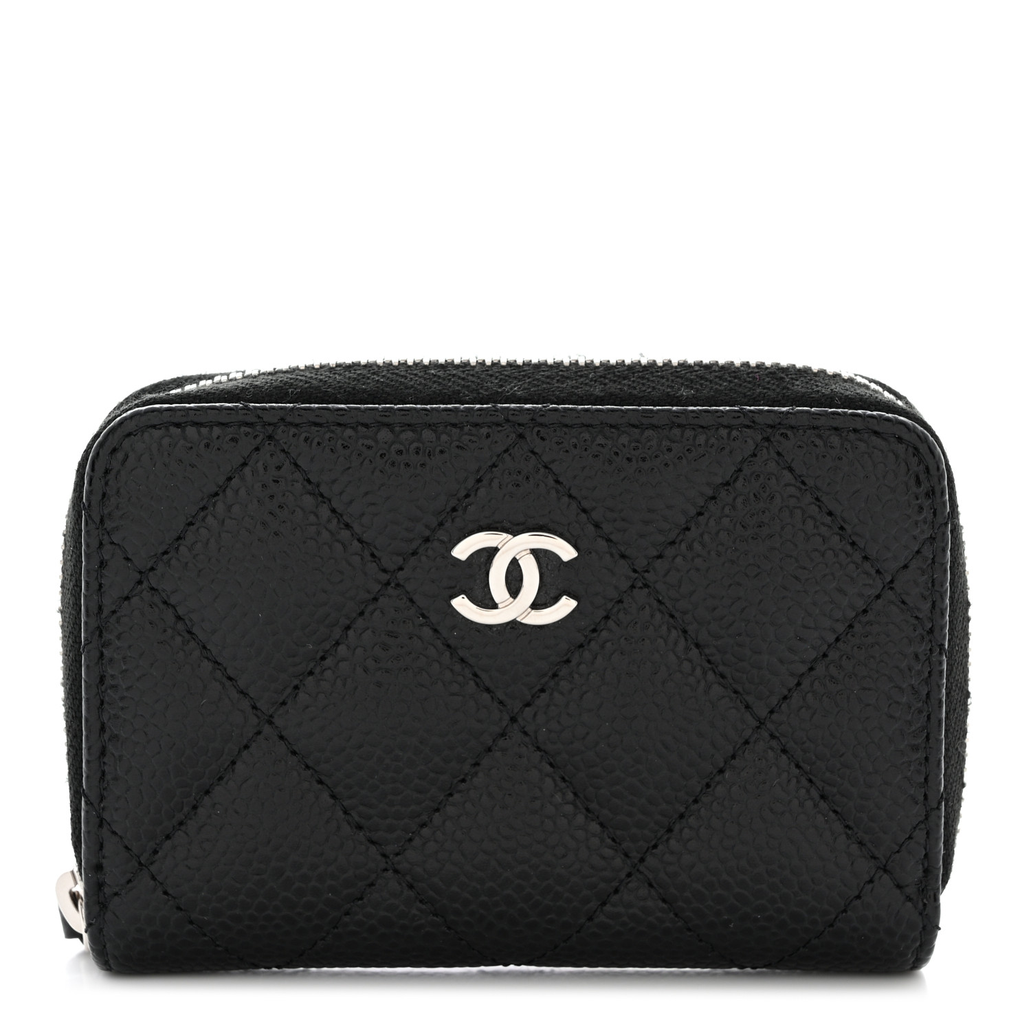 小物 CHANEL Zipped Coin Purse AP3082 Black Chanel Zipped Coin Purse AP3082 Black in Grained Calfskin