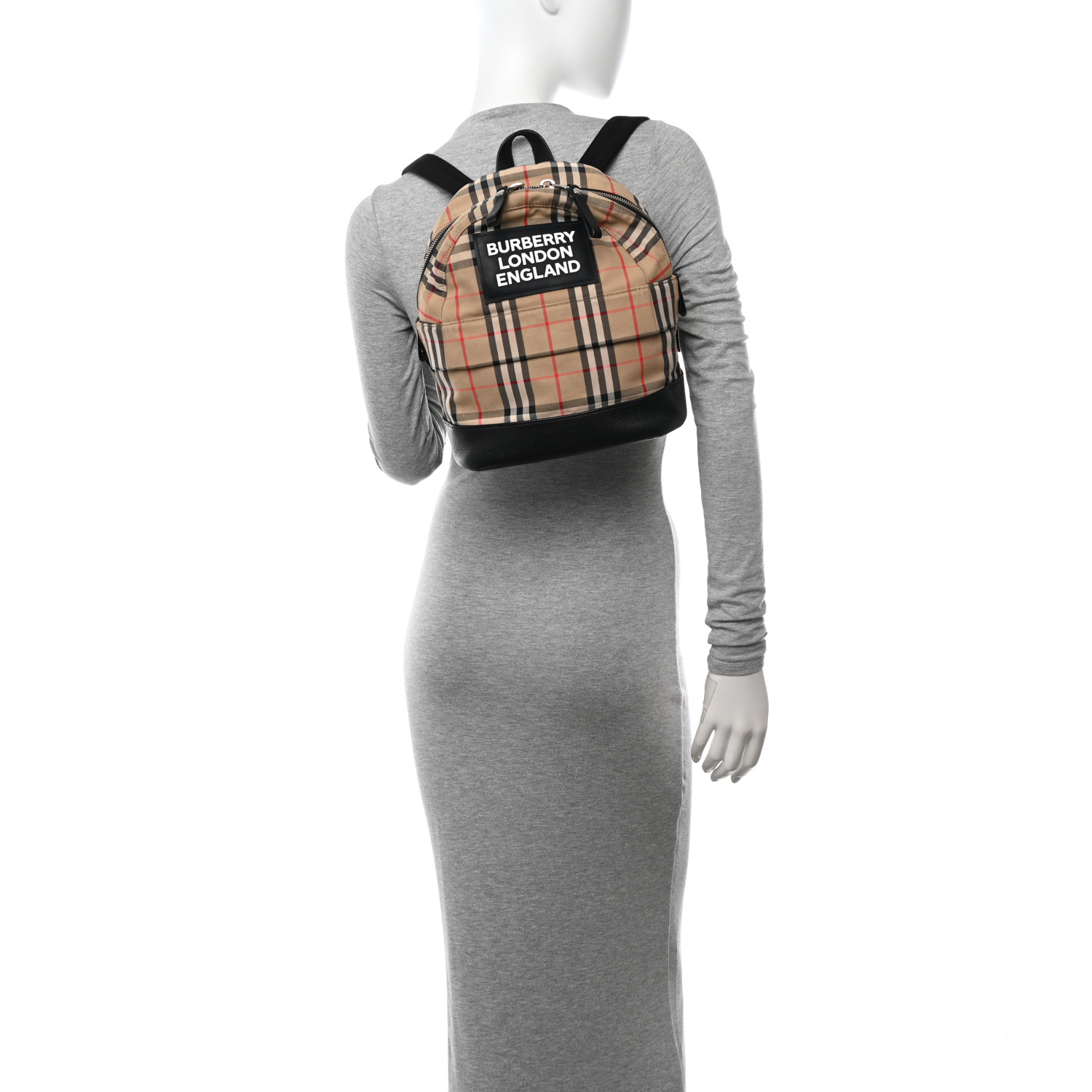 BURBERRY House Check Canvas Calfskin Small Nico Backpack Archive Beige 2