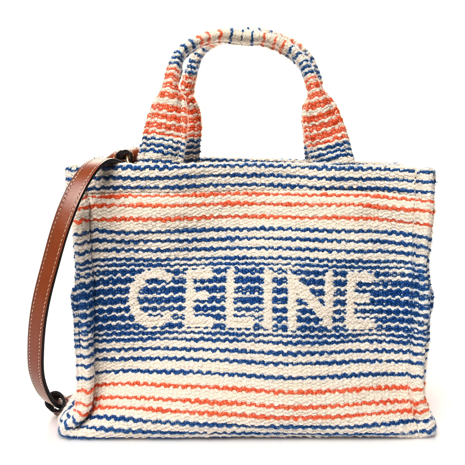 CELINE｜ (MINI CABAS THAIS IN STRIPED TEXTILE AND CALFSK CELINE Jacquard Striped Small Cabas Thais Multicolor 1519091