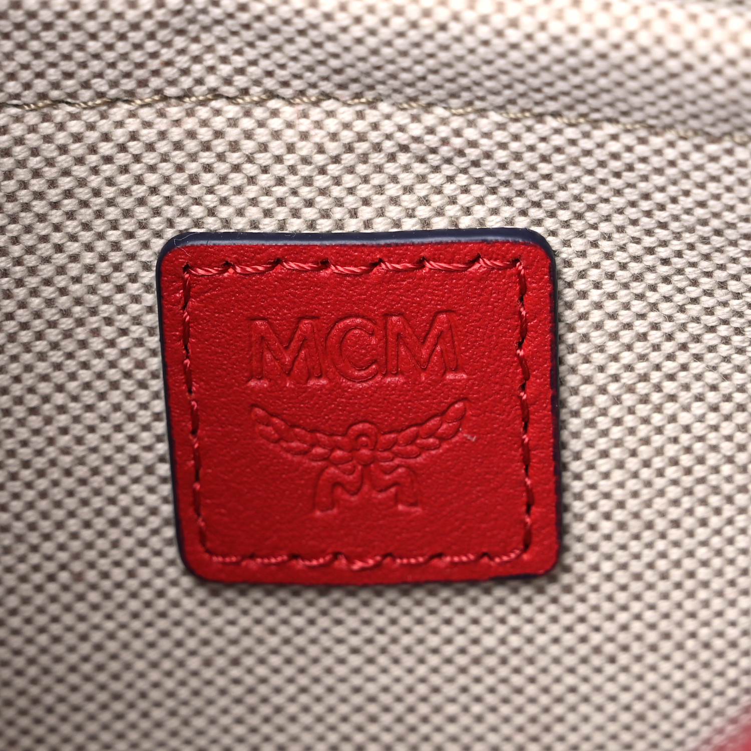 MCM Visetos Mini Aren Chain Crossbody Bag Candy Red 1143065