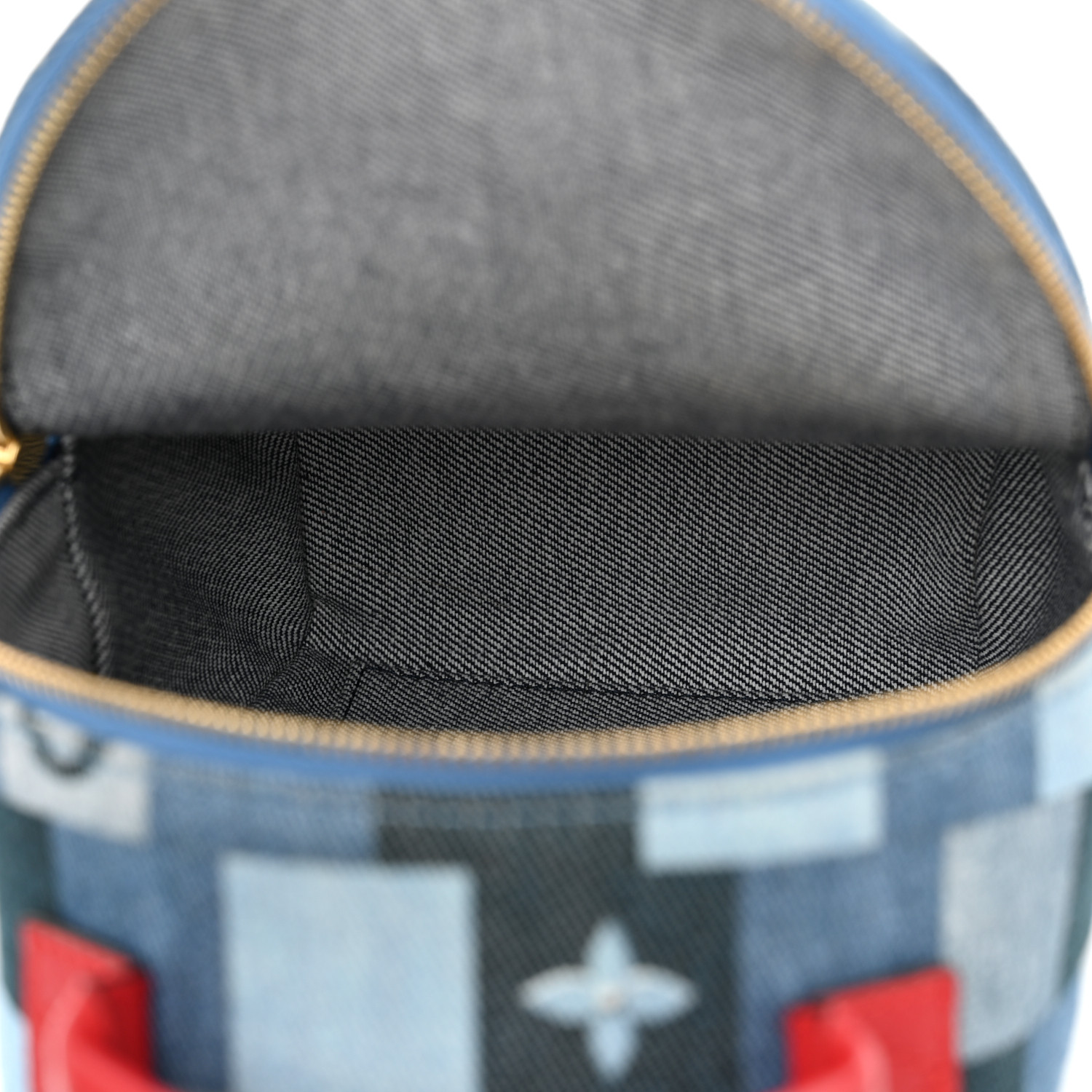 ルイヴィトン LOUIS VUITTON Denim Damier Monogram Patchwork Palm Springs