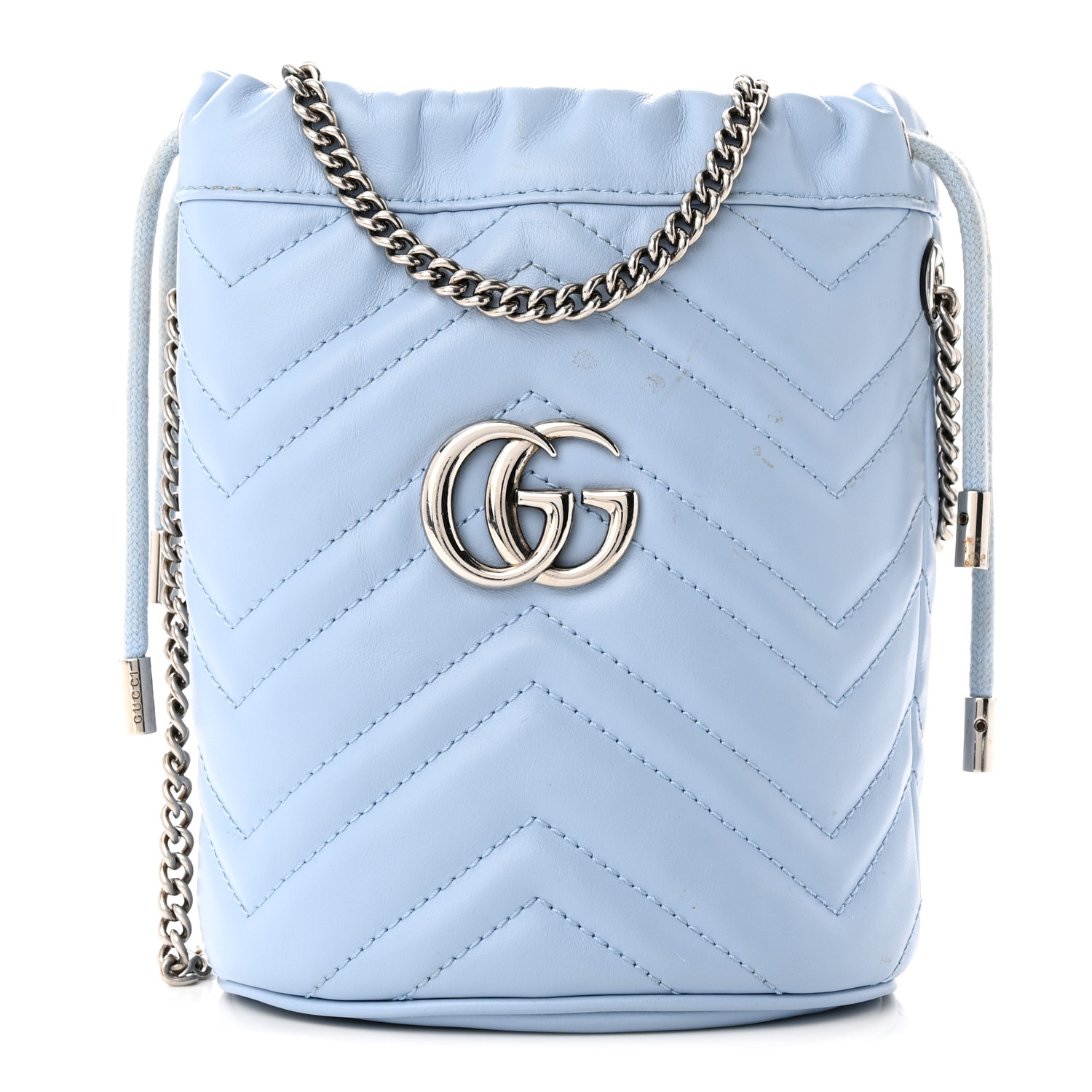 ショルダーバッグ・ポシェット SMALL GG MARMONT BUCKET BAG GG Marmont small bucket bag in white leather | GUCCI® US