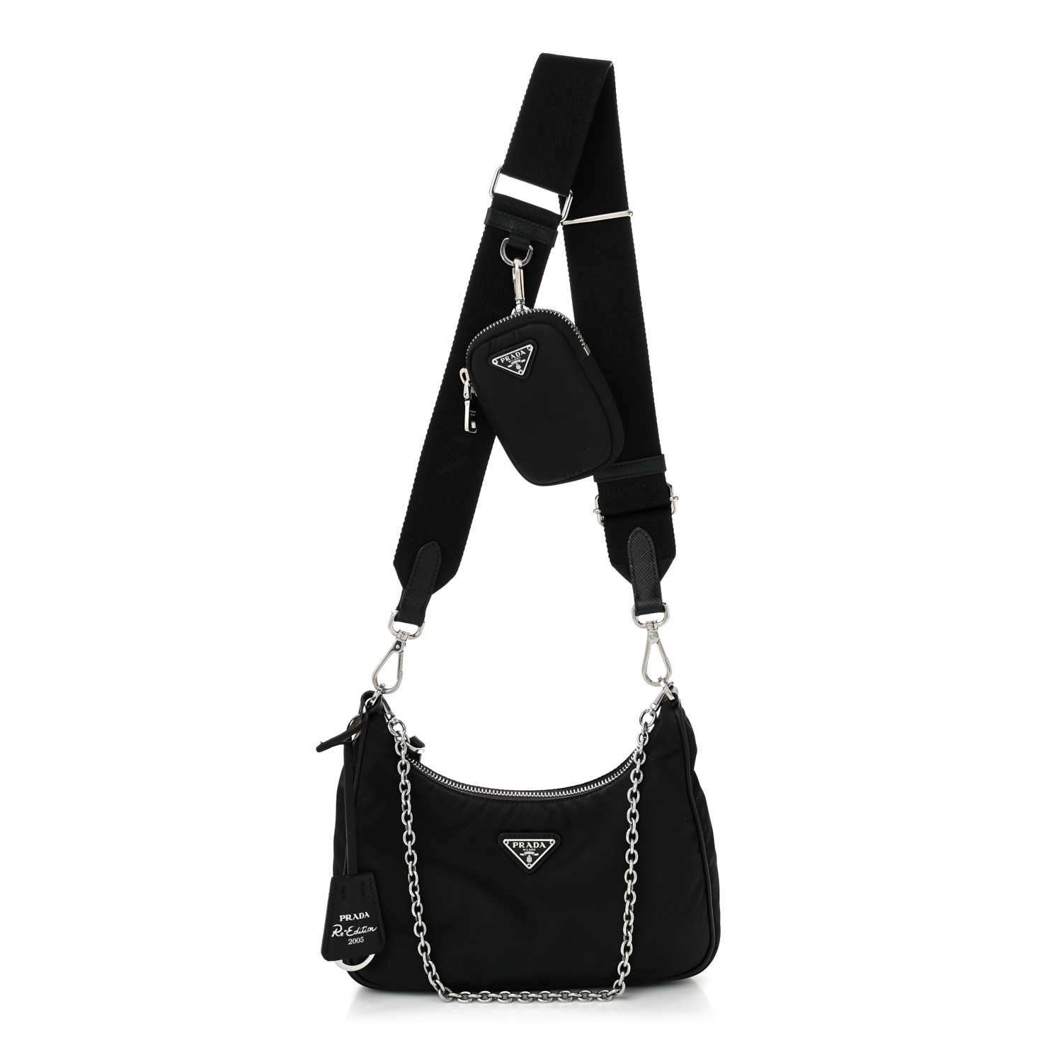 PRADA Nylon Re-Edition 2005 Shoulder Bag Black 1663191