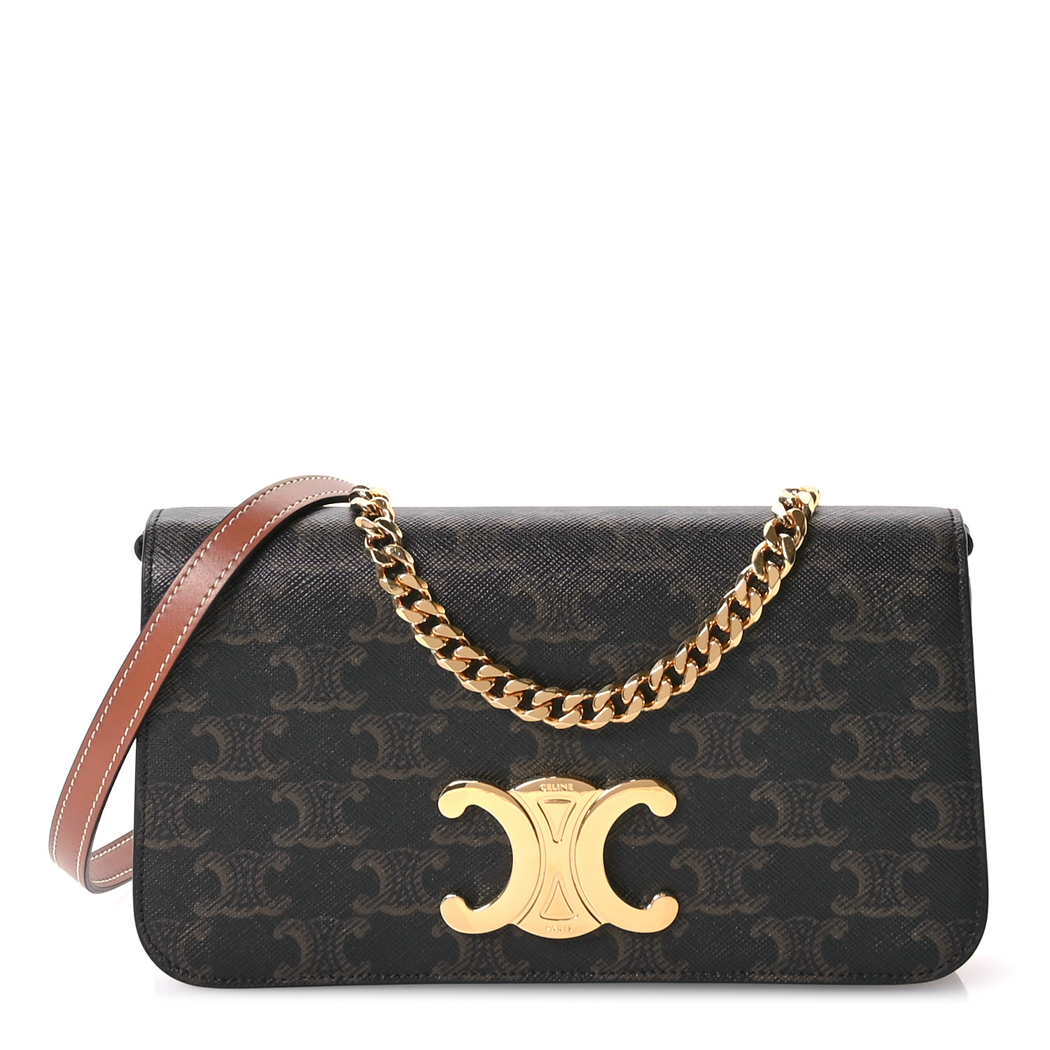 CELINE Triomphe Canvas Multipochette Tan 1662969 | FASHIONPHILE
