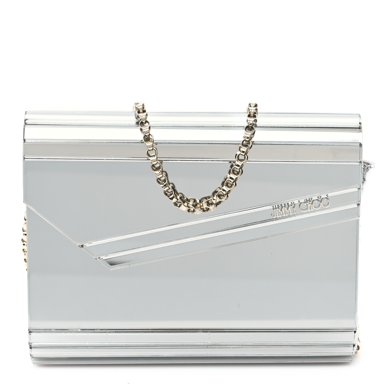 JIMMY CHOO Acrylic Candy Mirror Clutch Silver 1636333