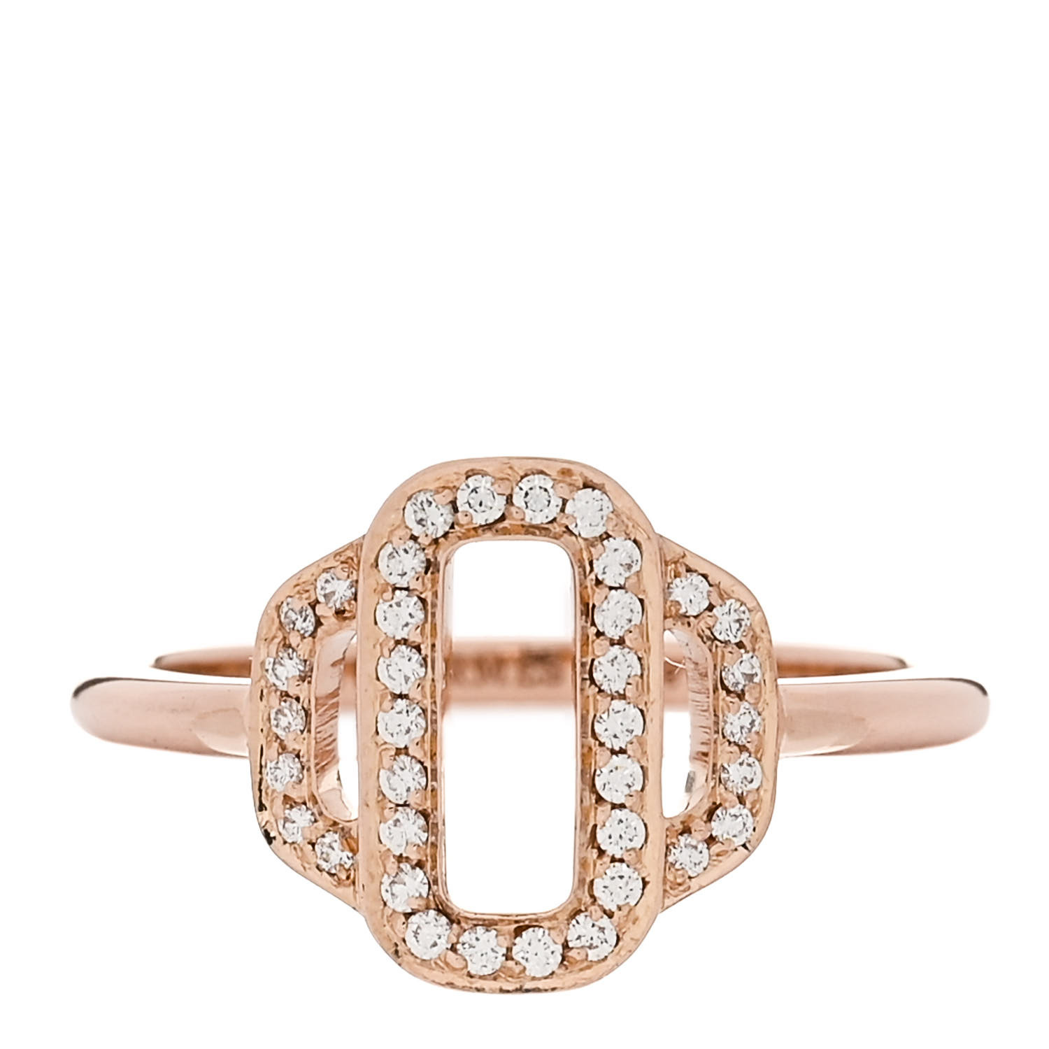 （HERMES）Bague Attelage Hermes MM HERMES 18K Rose Gold Diamond Attelage Ring 48 4.5 1662951