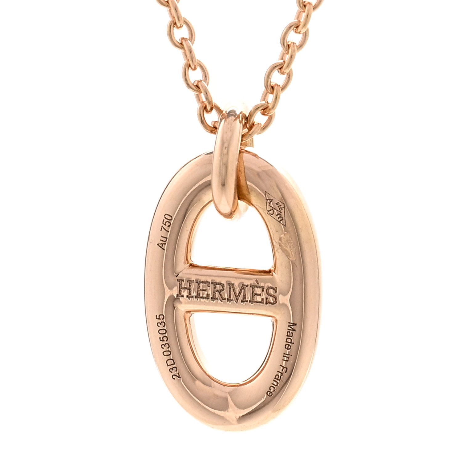 HERMES 18K Rose Gold PM Farandole Pendant Necklace 1665723