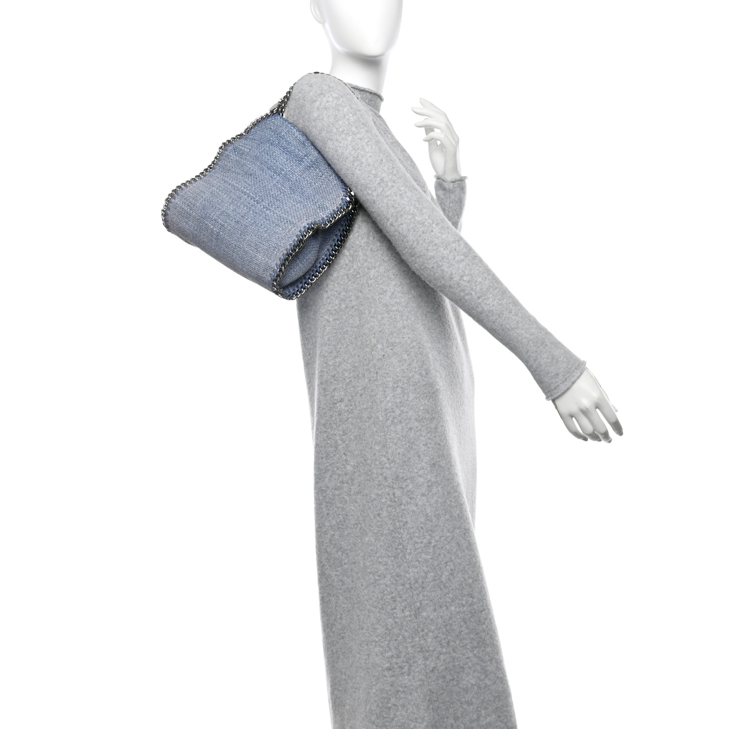 STELLA MCCARTNEY Raffia Mini Falabella Fold Over Tote Light