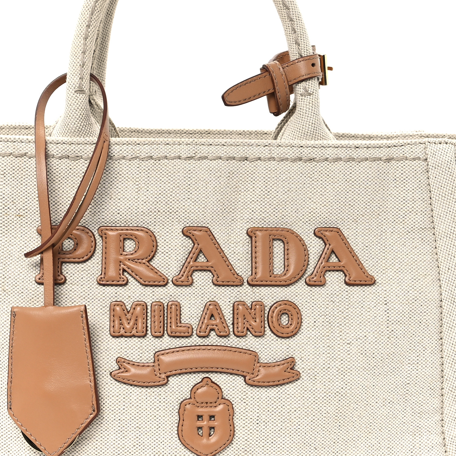 トートバッグ Prada Cotton And Linen Tote Bag Prada Linen Tote Bag | Neutrals | FARFETCH
