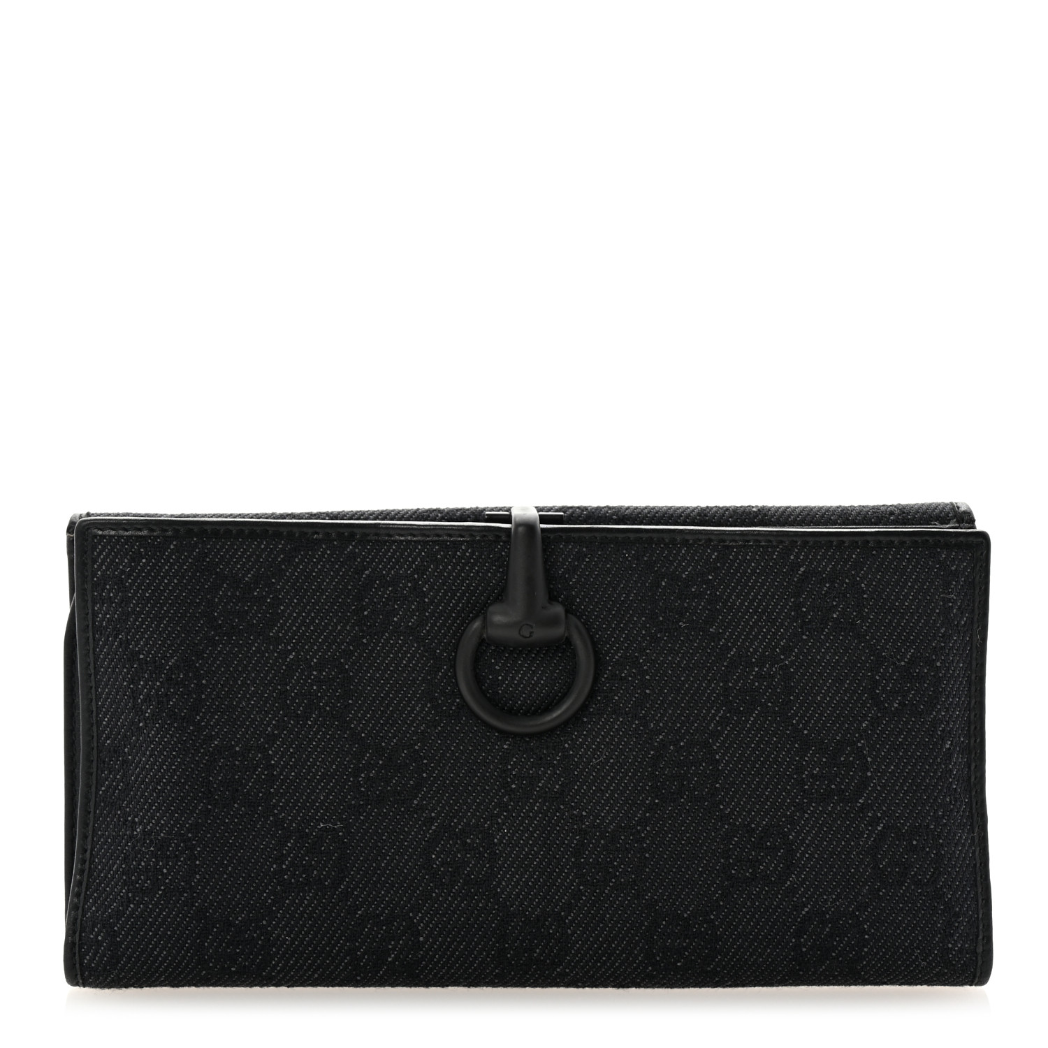 GUCCI Monogram Horsebit Continental Wallet Black 1667768