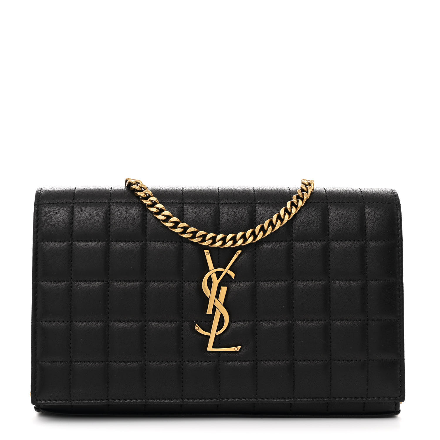 長財布 Saint Laurent Clutch With Chain Cassandre Black YVES SAINT LAURENT Cassandre Chain Wallet Leather Crossbody