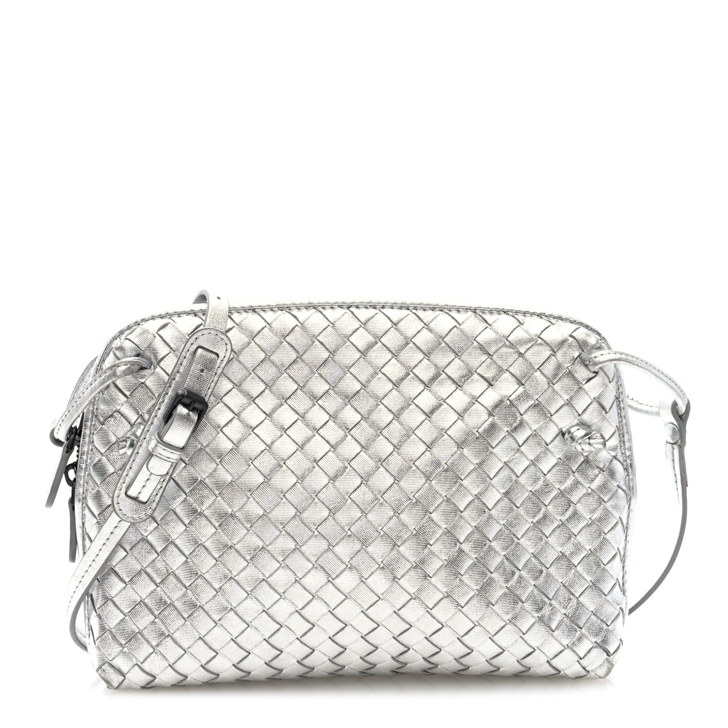 BOTTEGA VENETA Metallic Nappa Intrecciato Nodini Crossbody