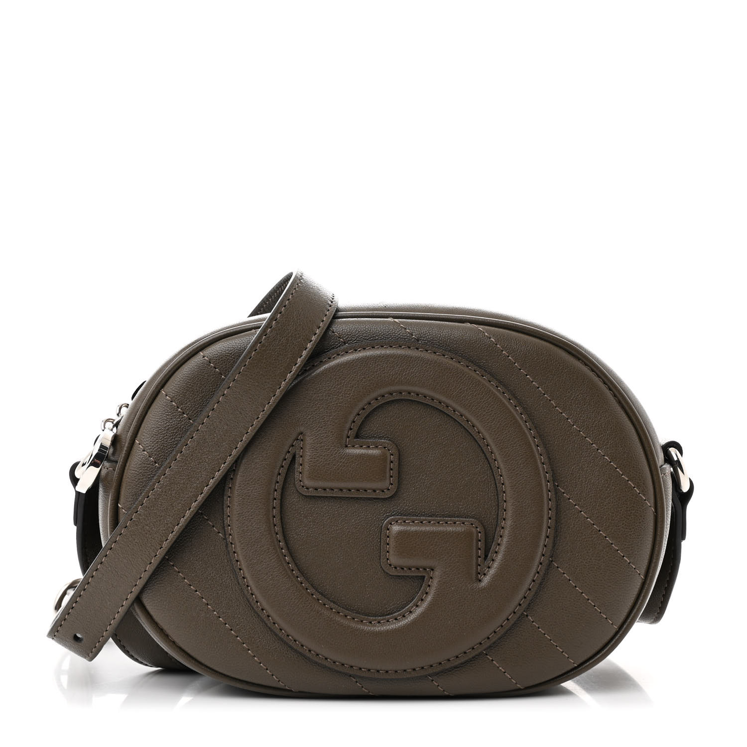 【GUCCI 】Sakai Blondie Diagonal Stitch Shoulder Bag GUCCI Sakai Be Green Calfskin Diagonal Stitched Mini Blondie