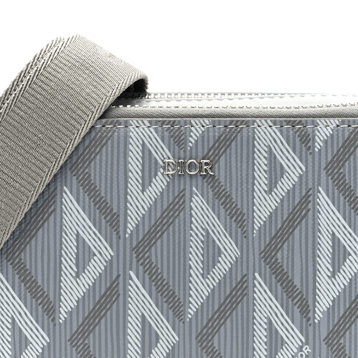 【ヴィンテージ】Rank:A☆Dior エンブロイド メッセンジャー BAG CHRISTIAN DIOR Coated Canvas CD Diamond Messenger Pouch Grey