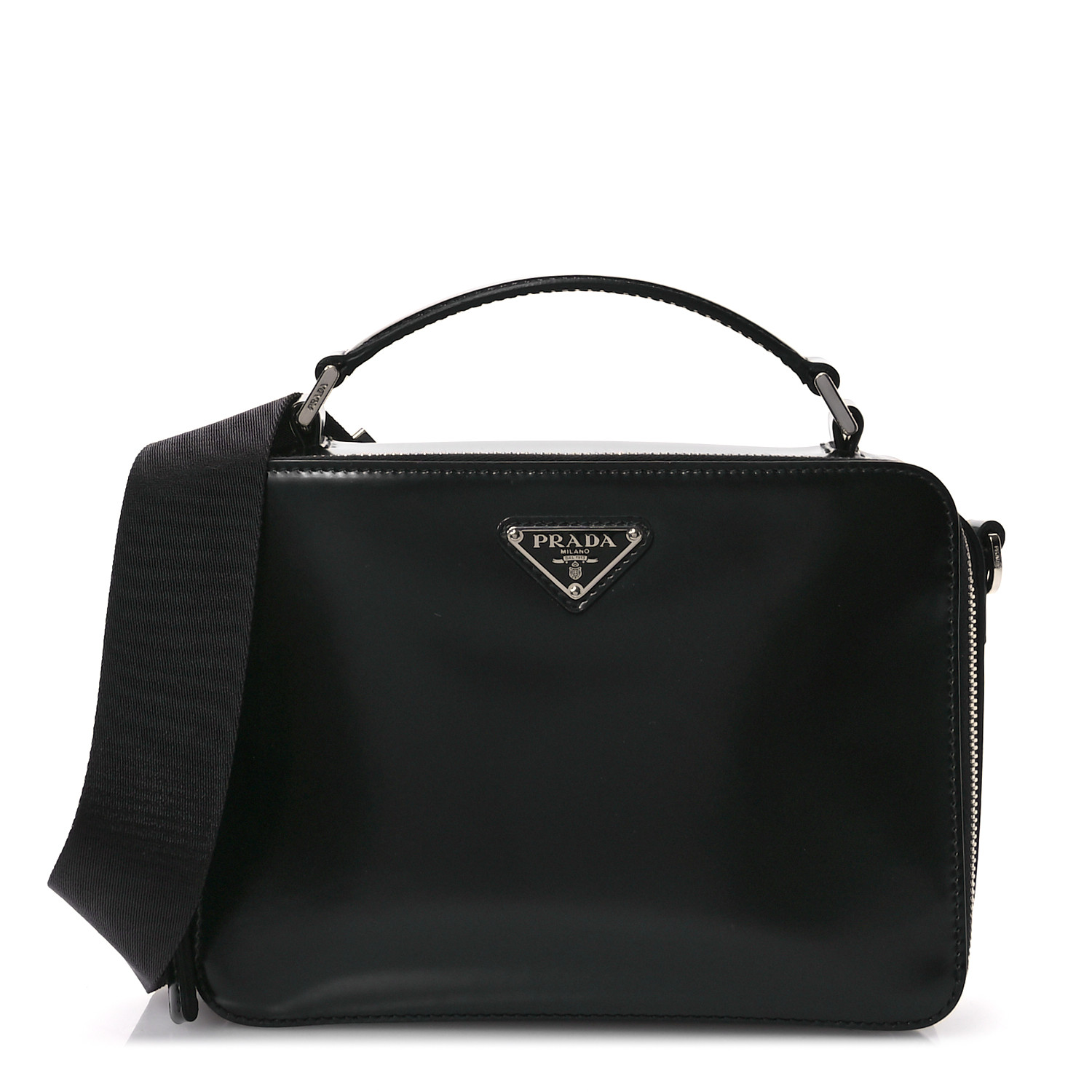 ショルダーバッグ PRADA Black Leather Brique Crossbody Bag Brique leather shoulder bag in black - Prada | Mytheresa