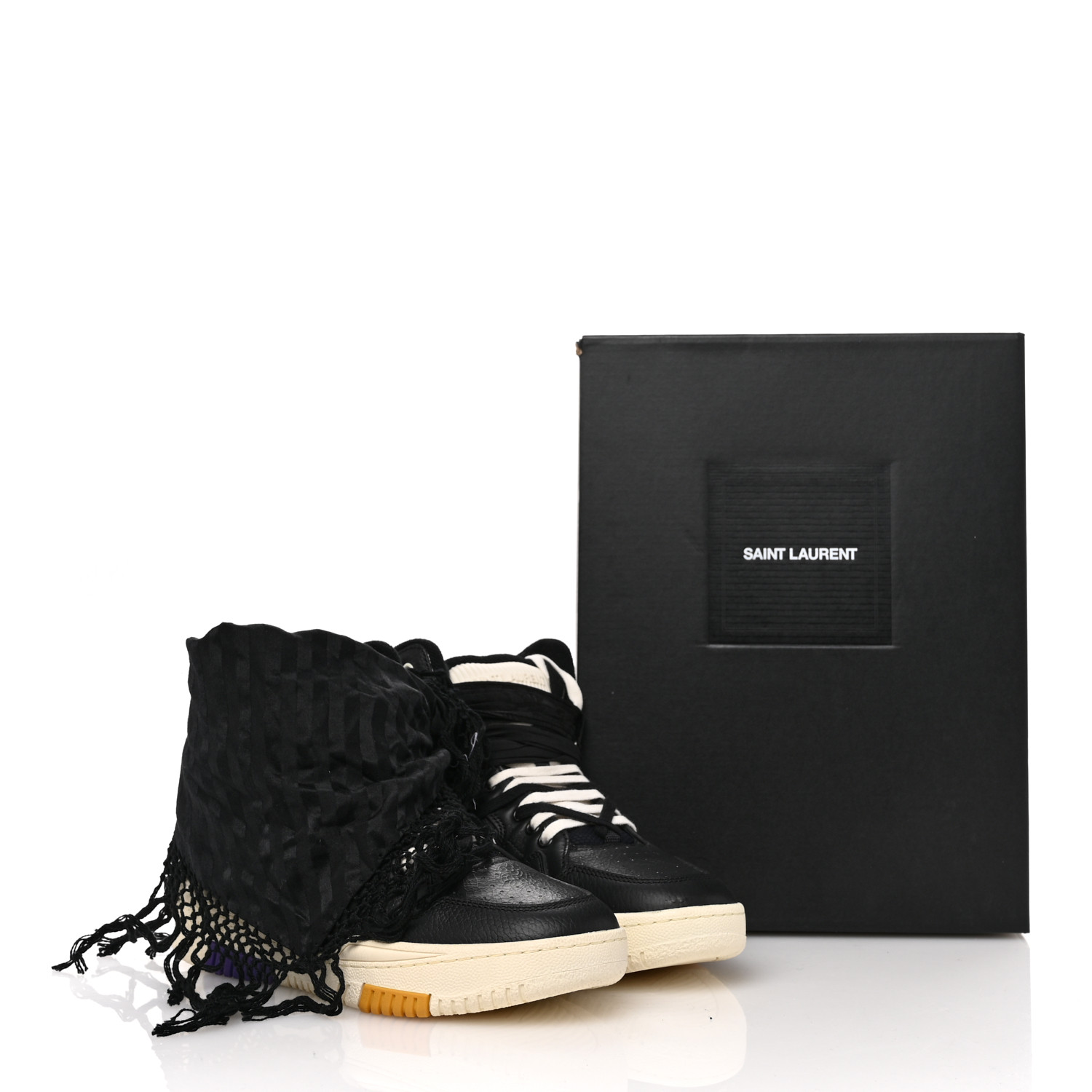 SAINT LAURENT Crackled Calfskin Mens Cure 05 High Top