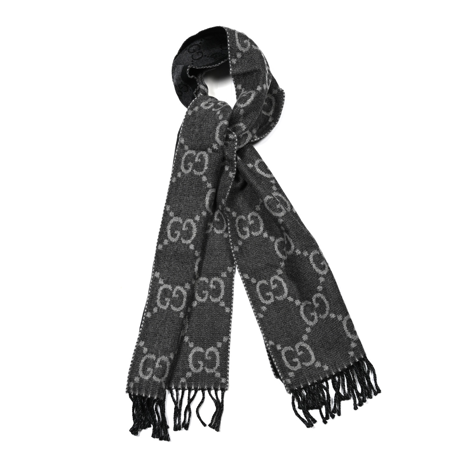 Gucci★素敵！NY Yankee Black Wool Scarf With Gems Gucci☆素敵！NY Yankee Black Wool Scarf With Gems