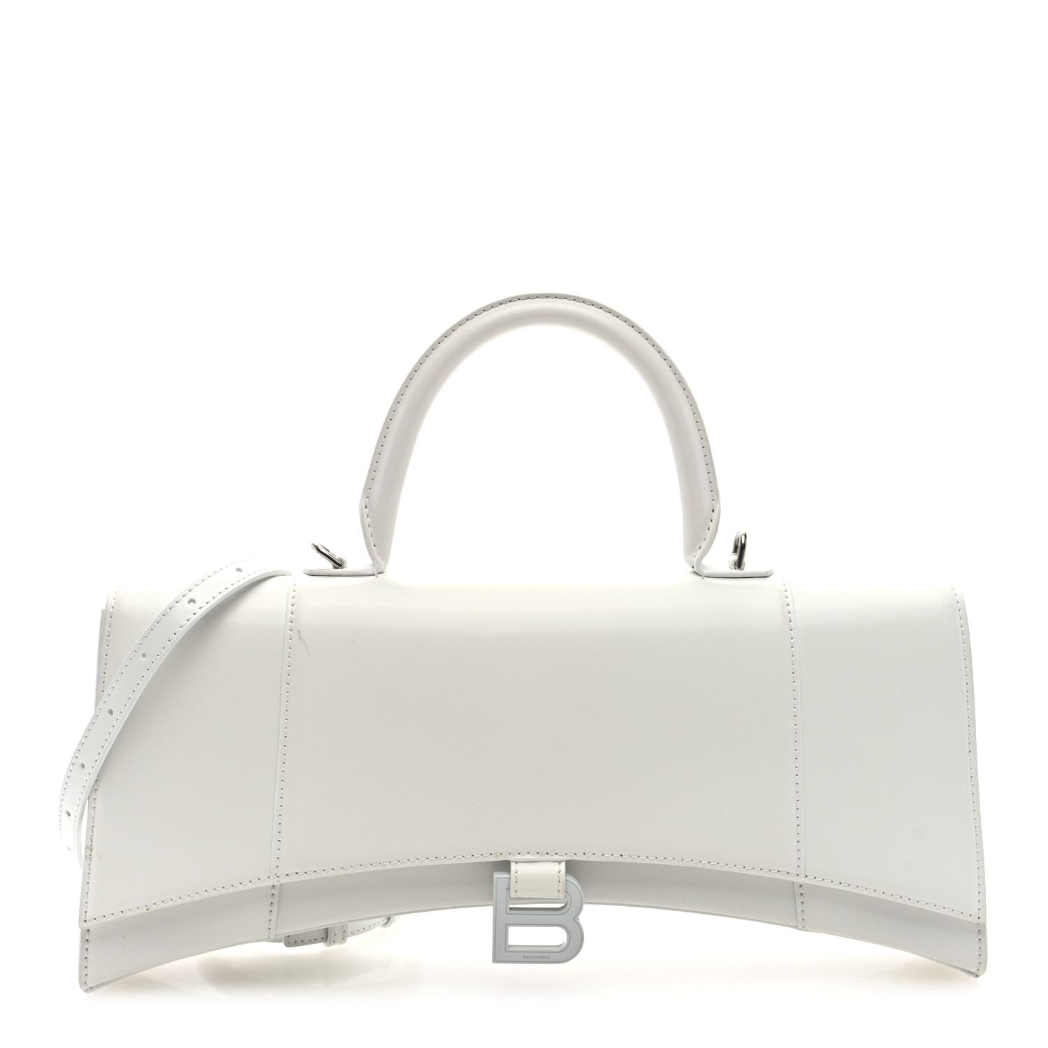 BALENCIAGA Shiny Box Calfskin Tonal B Hourglass Stretch Top