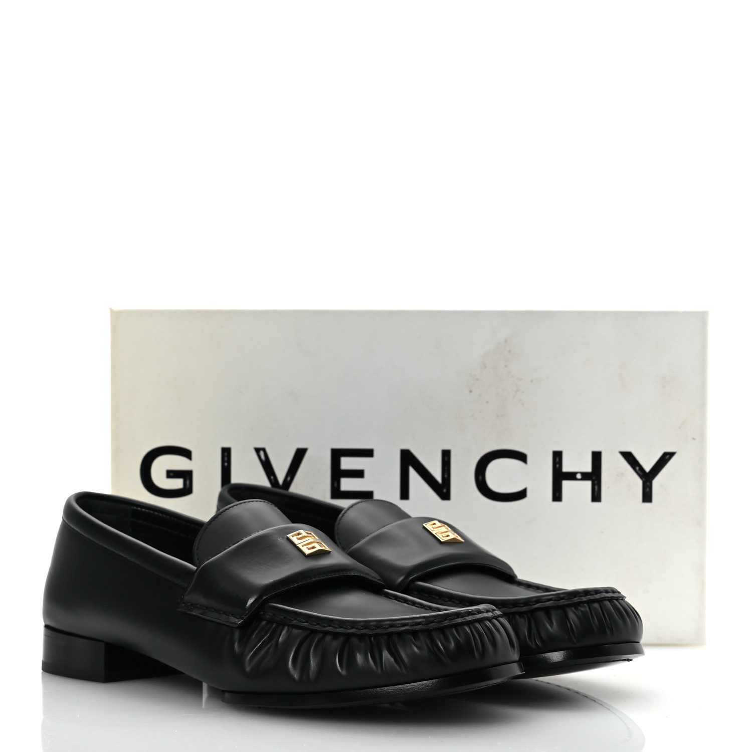 【関税＆送料込み】Givenchy Moccasin 4G Givenchy 4G Logo Lambskin Leather Loafers (Flat Shoes