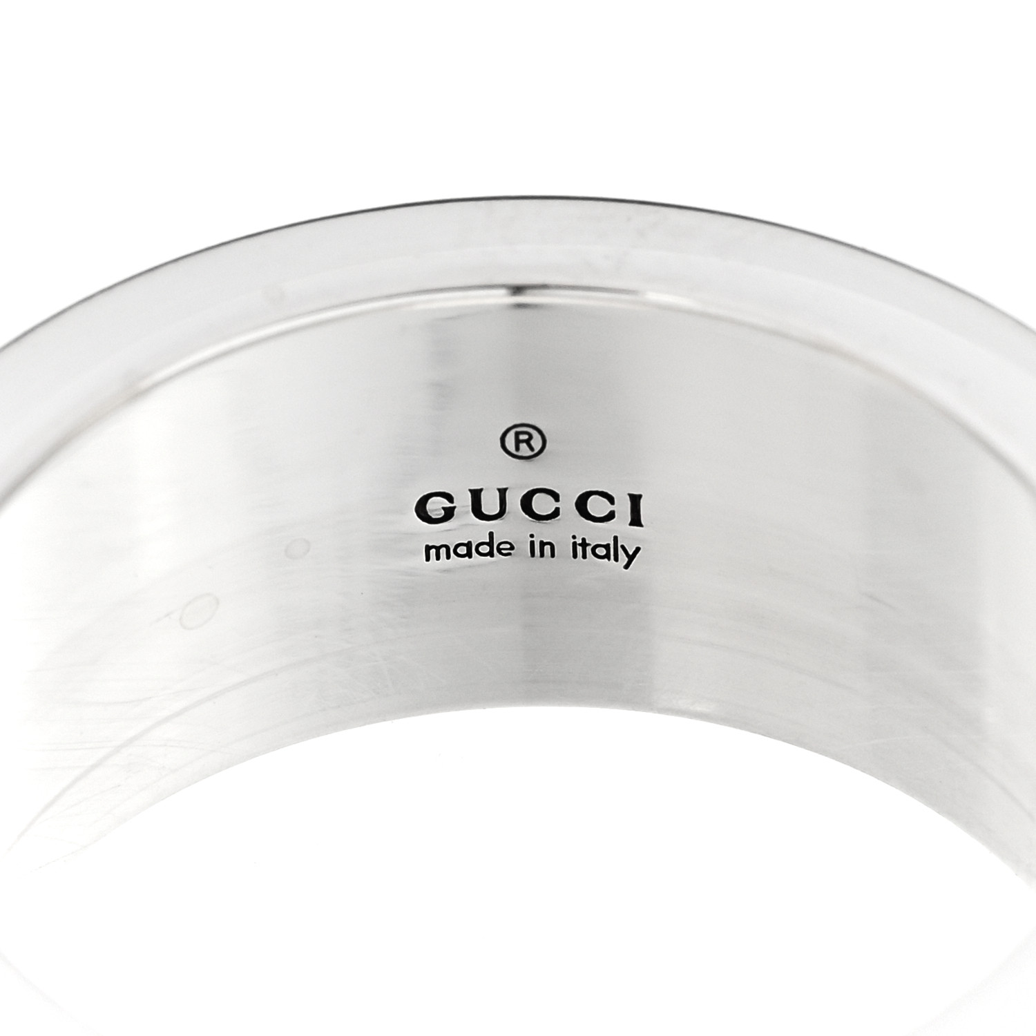 GUCCI Sterling Silver GG Bee Band Ring 56 7.75 1674582