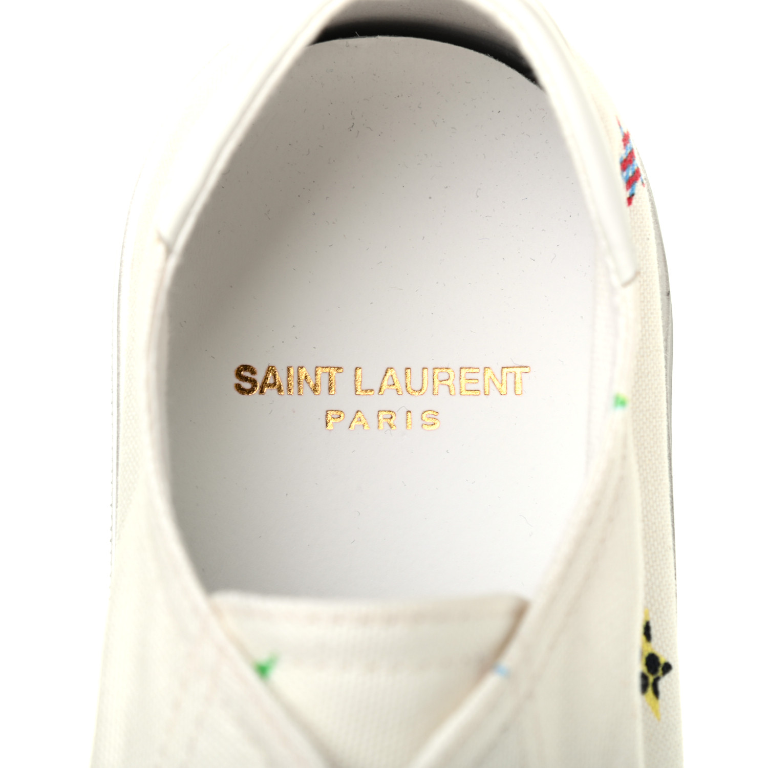 SAINT LAURENT Canvas Fun-Star Print Mens Bedford Sneakers 42