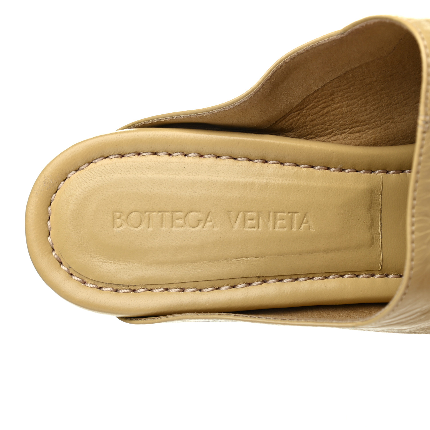 BOTTEGA VENETA Crunch Lux Slide Sandals 38 Tapioca 848236
