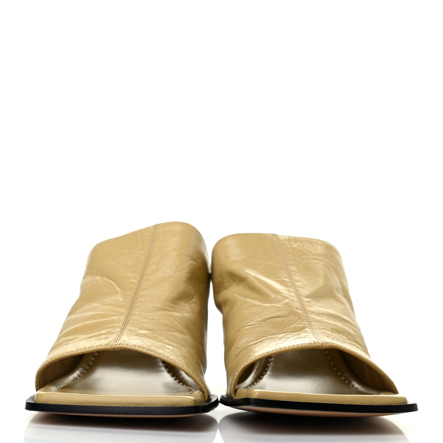 BOTTEGA VENETA Crunch Lux Slide Sandals 38 Tapioca 848236