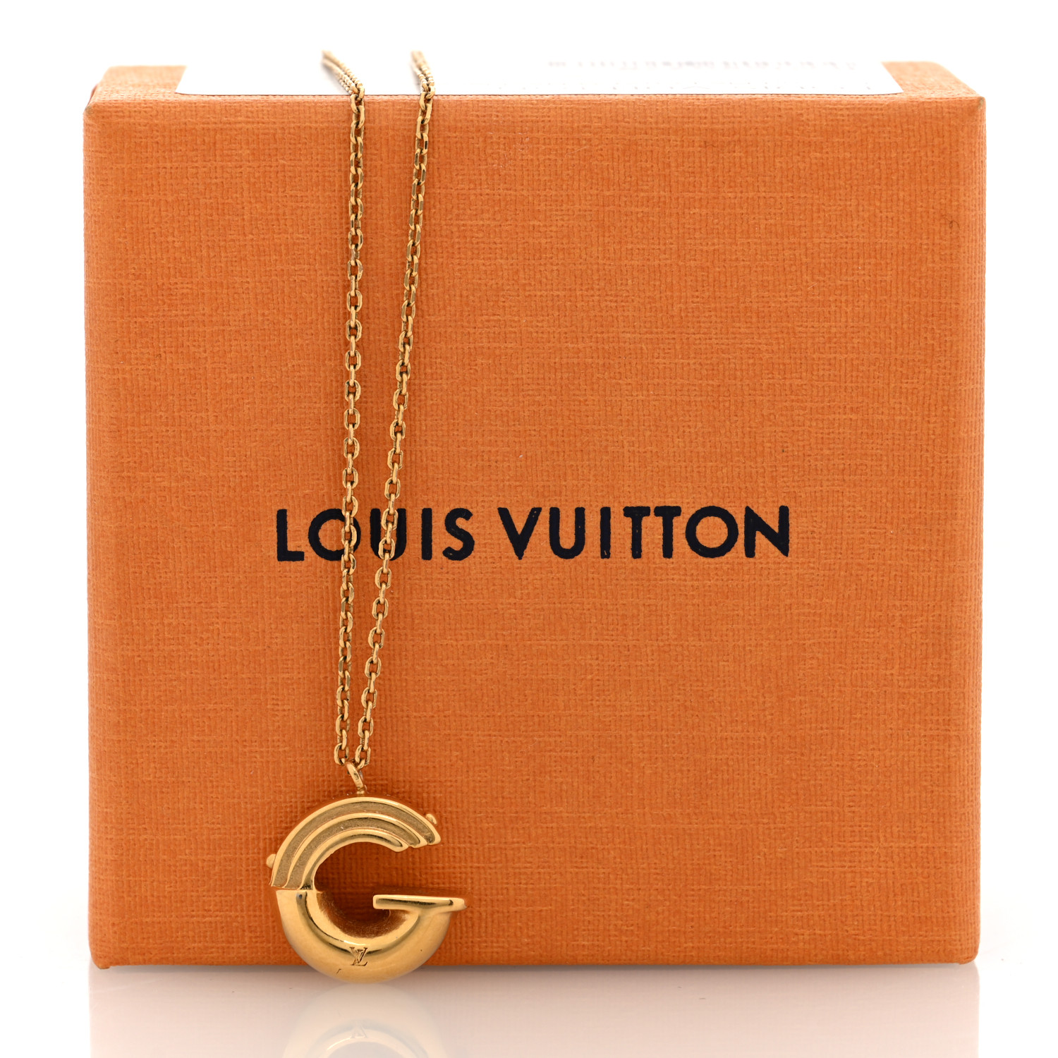 LOUIS VUITTON LV And Me Letter G Necklace Gold 1590778
