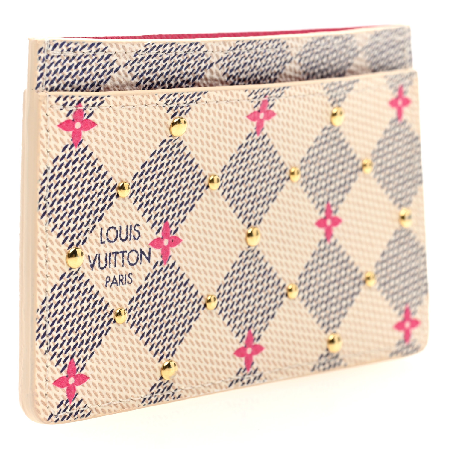 LOUIS VUITTON Damier Azur Studded Card Holder 1684744