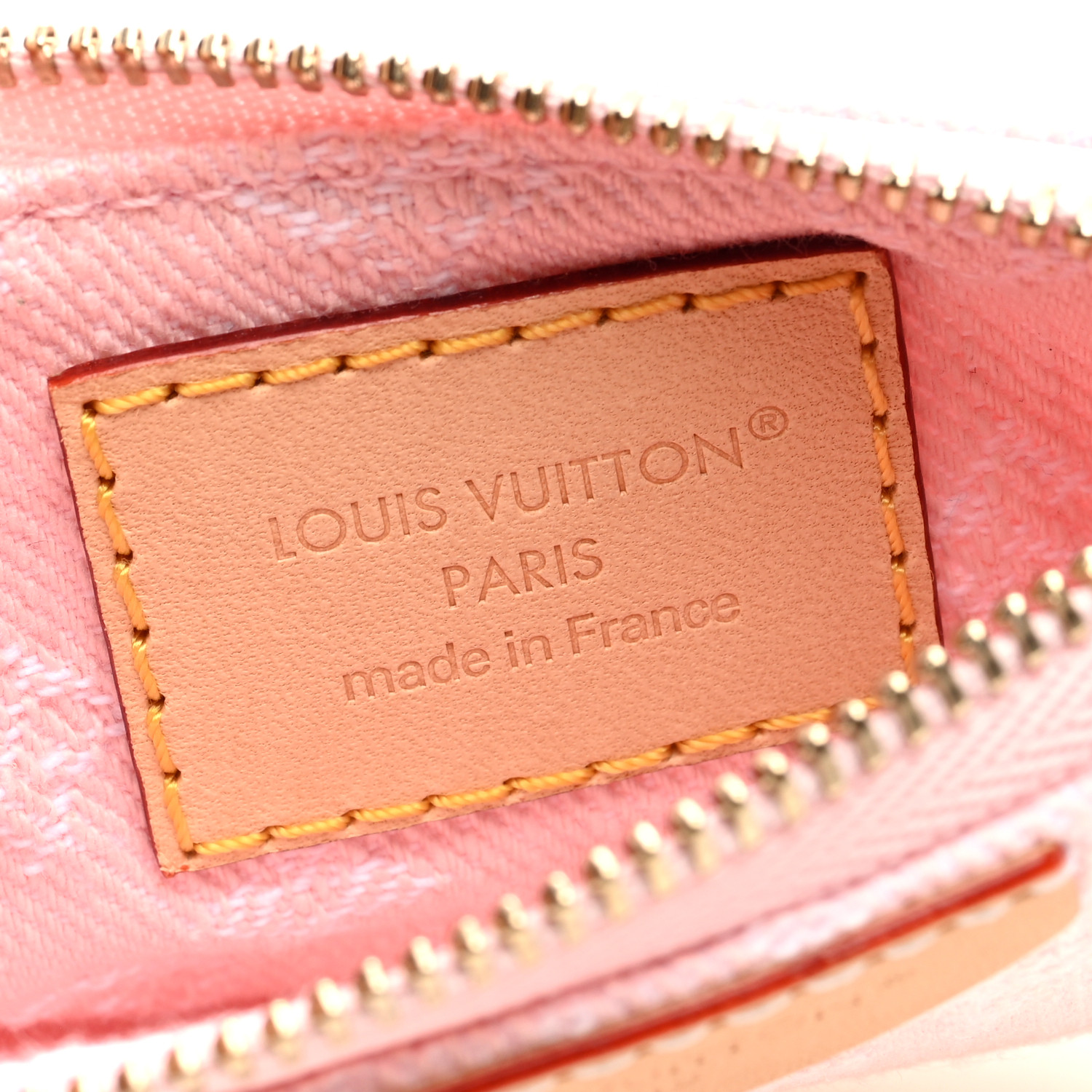 LOUIS VUITTON Monogram Denim Key Pouch Washed Pink 1685009