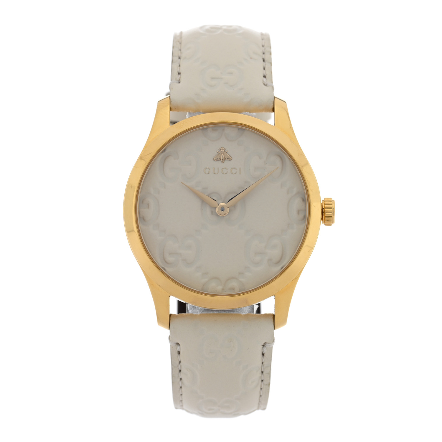 GUCCI時計 GUCCI Stainless Steel Calfskin 38mm G-Timeless Quartz Watch