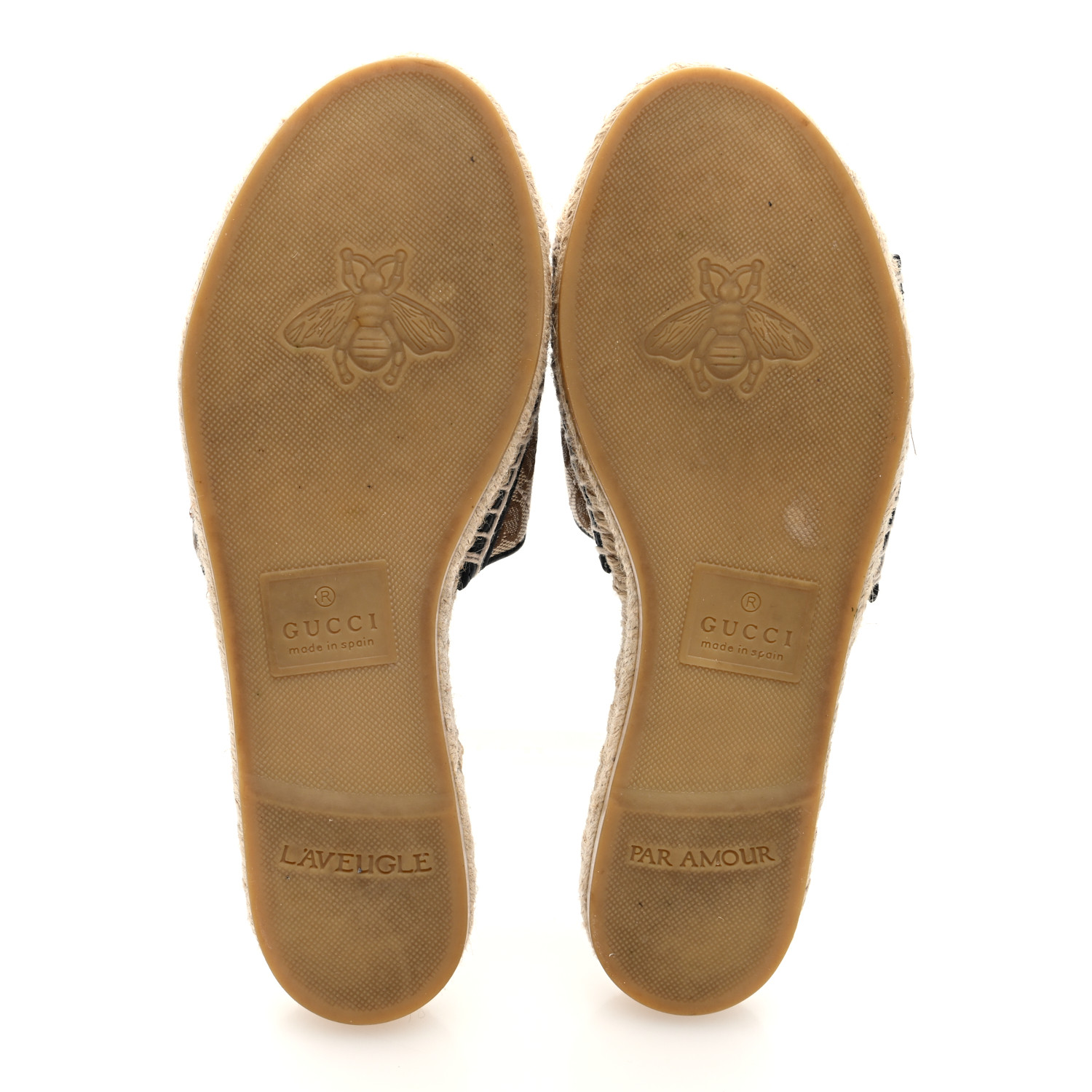 GUCCI ポインテッドトゥミュール ブラウン/ベージュ GUCCI Monogram Matelasse GG Marmont Espadrille 20mm Slide